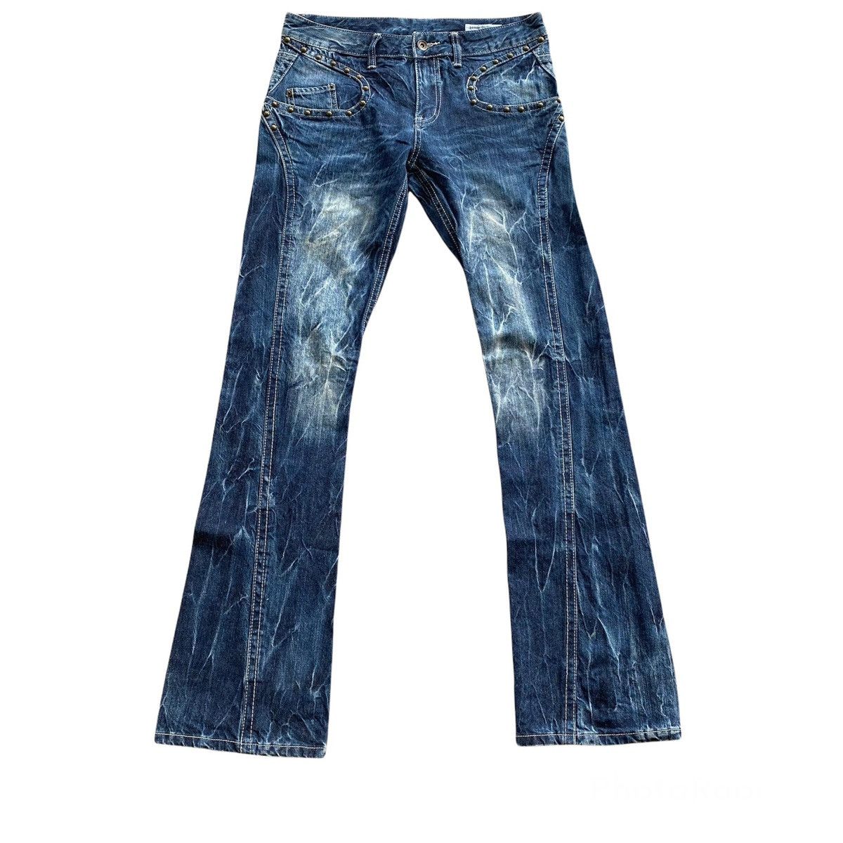 Japanese Brand Semantic Design Denim Flare Jeans Studded Size US 31 - 1 Thumbnail