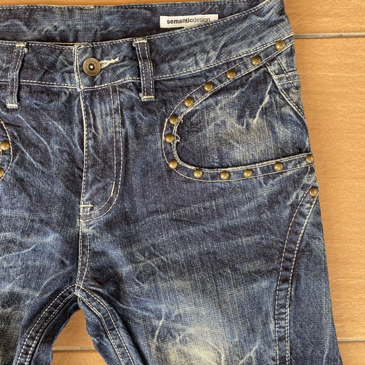 Japanese Brand Semantic Design Denim Flare Jeans Studded Size US 31 - 7 Thumbnail