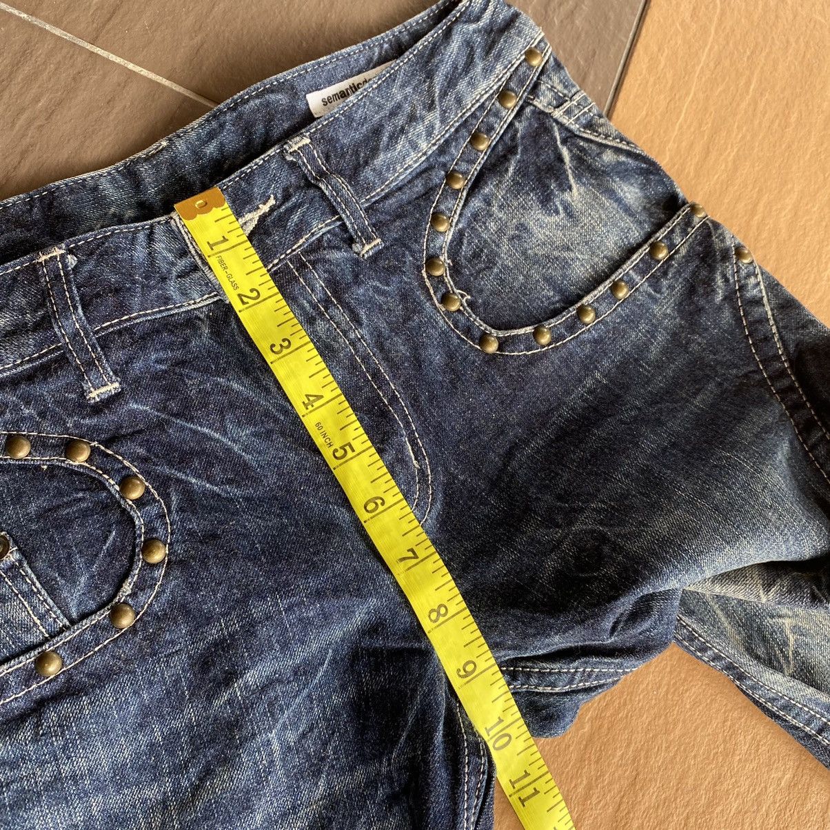 Japanese Brand Semantic Design Denim Flare Jeans Studded Size US 31 - 18 Thumbnail