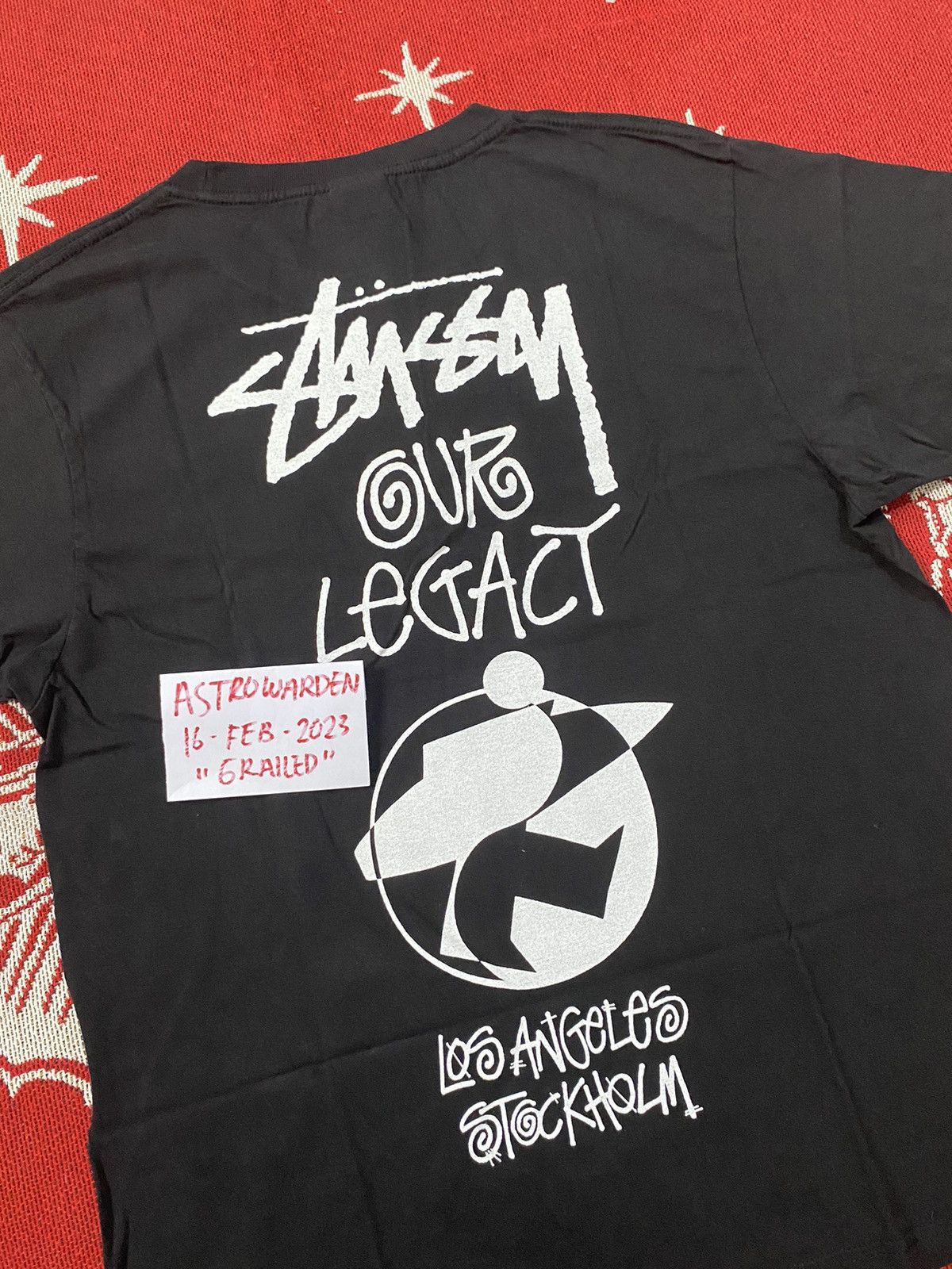 Our Legacy × Stussy Stussy OL Surfman 2 Pig. Dyed Tee - Black Size US M / EU 48-50 / 2 - 3 Thumbnail