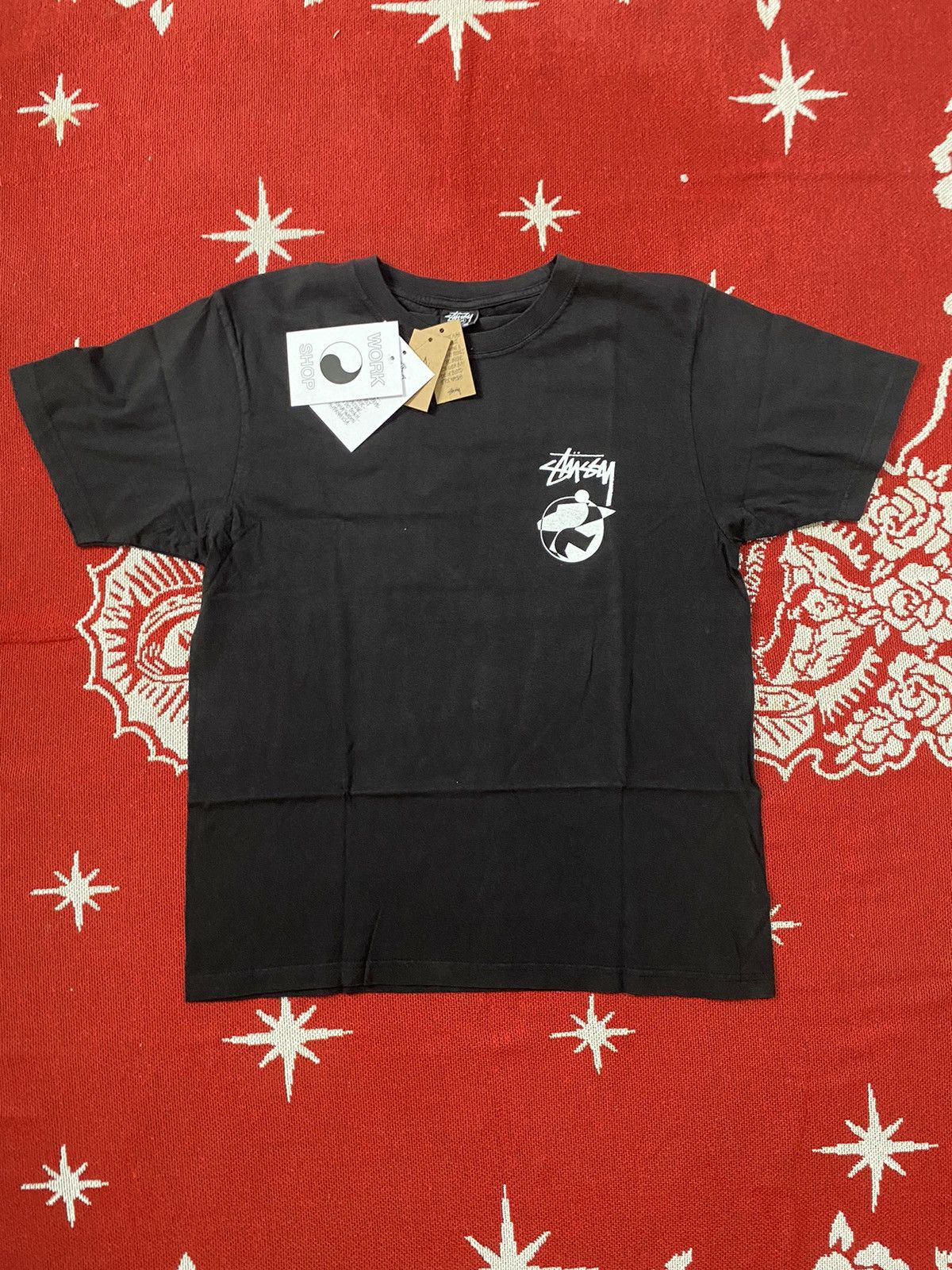 Our Legacy × Stussy Stussy OL Surfman 2 Pig. Dyed Tee - Black Size US M / EU 48-50 / 2 - 2 Thumbnail