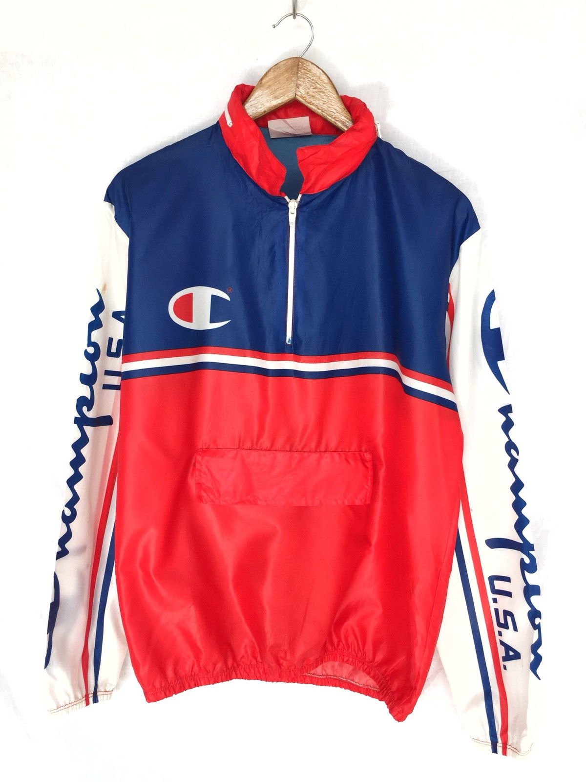 Champion HEAT🔥Champion 90s Abstract Color Zip Nylon Jacket Size US L / EU 52-54 / 3 - 2 Thumbnail
