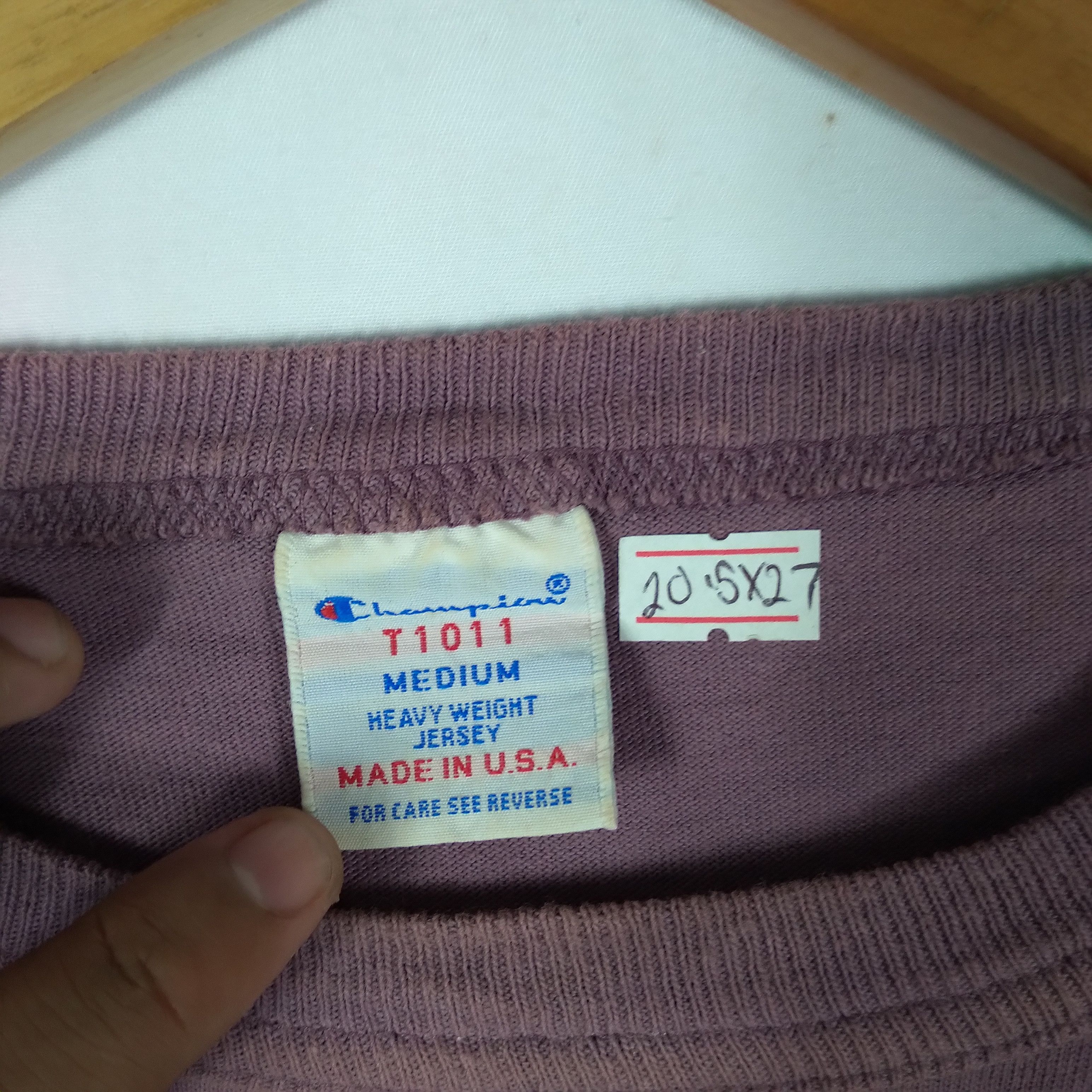 Champion × Vintage Vintage Champion Plain Single Pocket Mini Logo Tee Size US M / EU 48-50 / 2 - 5 Thumbnail
