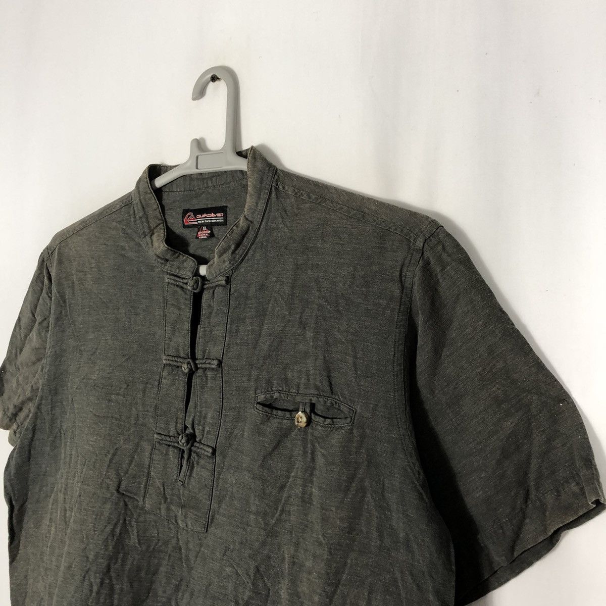 Quiksilver × Vintage 🔥Rare🔥Vintage Quiksilver Nice Fashion Mandarin Collar Shirts Size US L / EU 52-54 / 3 - 5 Thumbnail