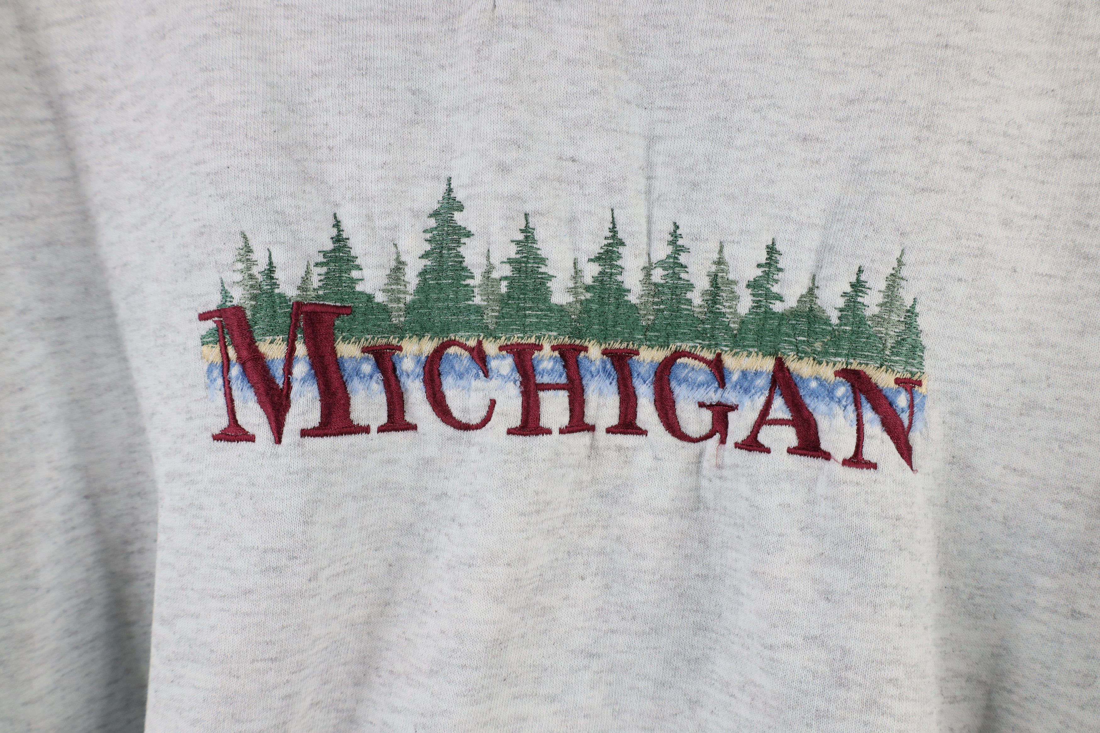 Vintage Vintage 90s Streetwear Michigan Henley Sweatshirt USA Size L / US 10 / IT 46 - 4 Thumbnail