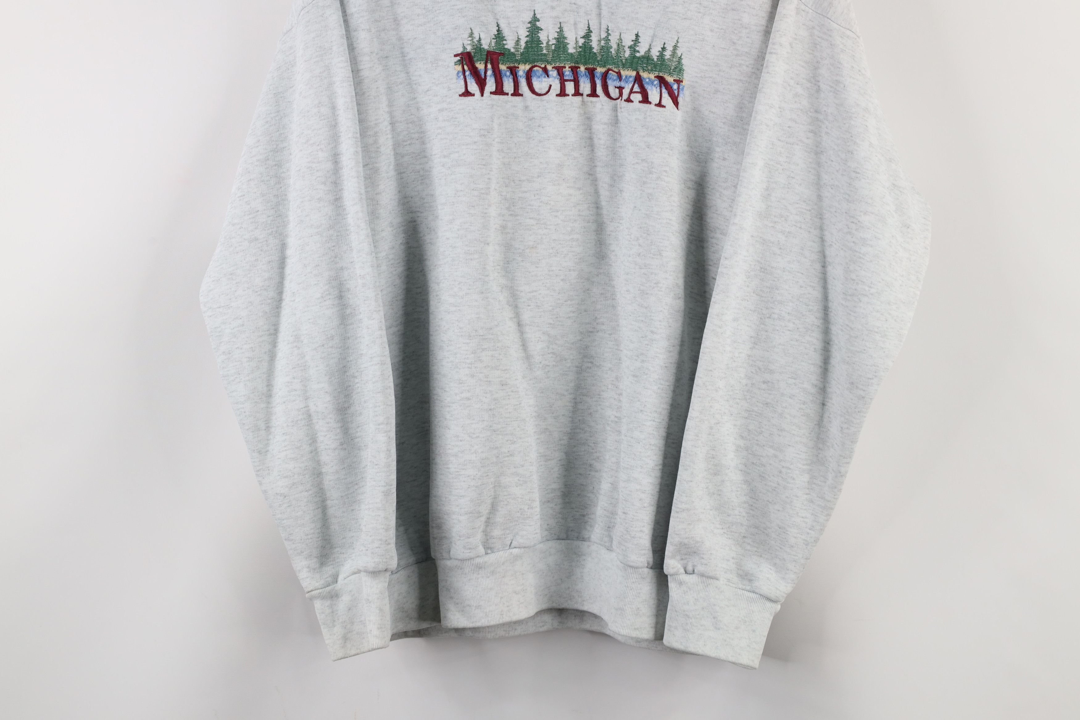 Vintage Vintage 90s Streetwear Michigan Henley Sweatshirt USA Size L / US 10 / IT 46 - 3 Thumbnail