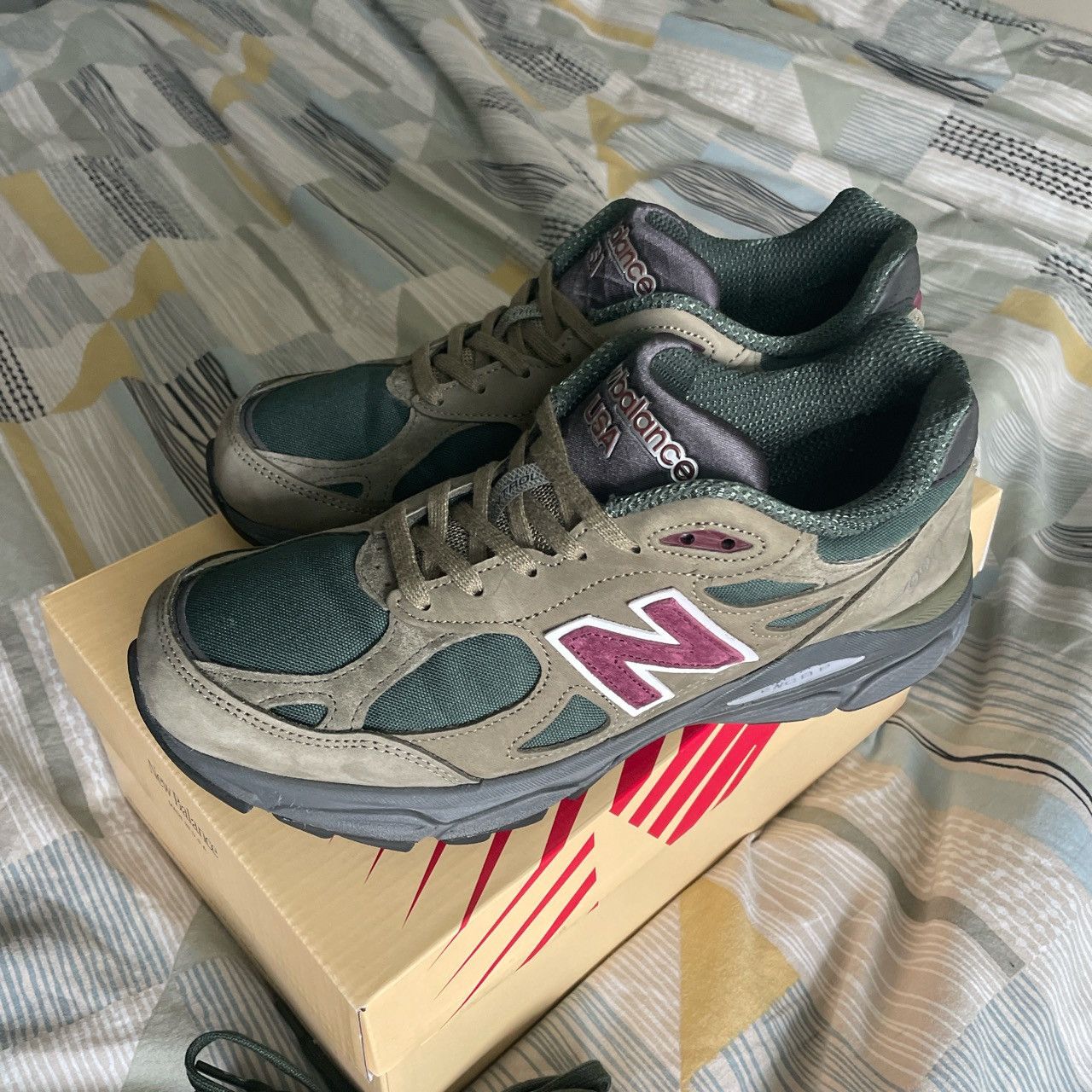 Aime Leon Dore × New Balance New balance 990v3 Teddy Santis green/purple Size US 8.5 / EU 41-42 - 1 Thumbnail