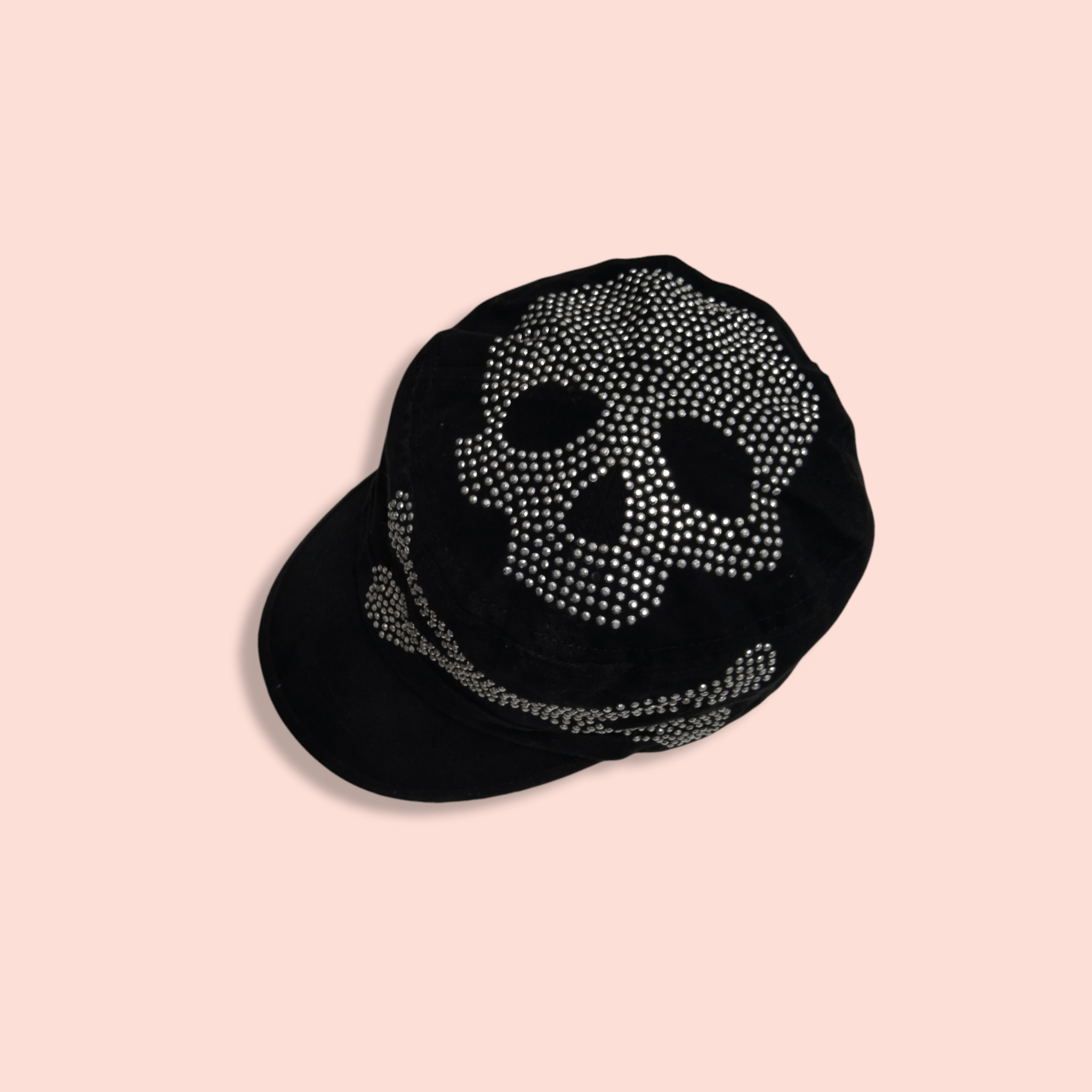 Seditionaries SKULL & BONES STUDDED BEADS ARMY HAT Size ONE SIZE - 2 Thumbnail