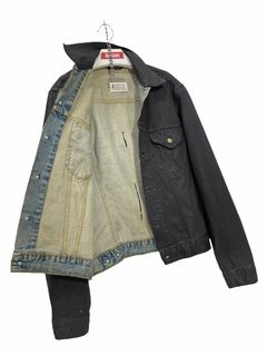 Helmut Lang Archive Vintage Heavy Denim Gray Roll Cuff Jacket 40