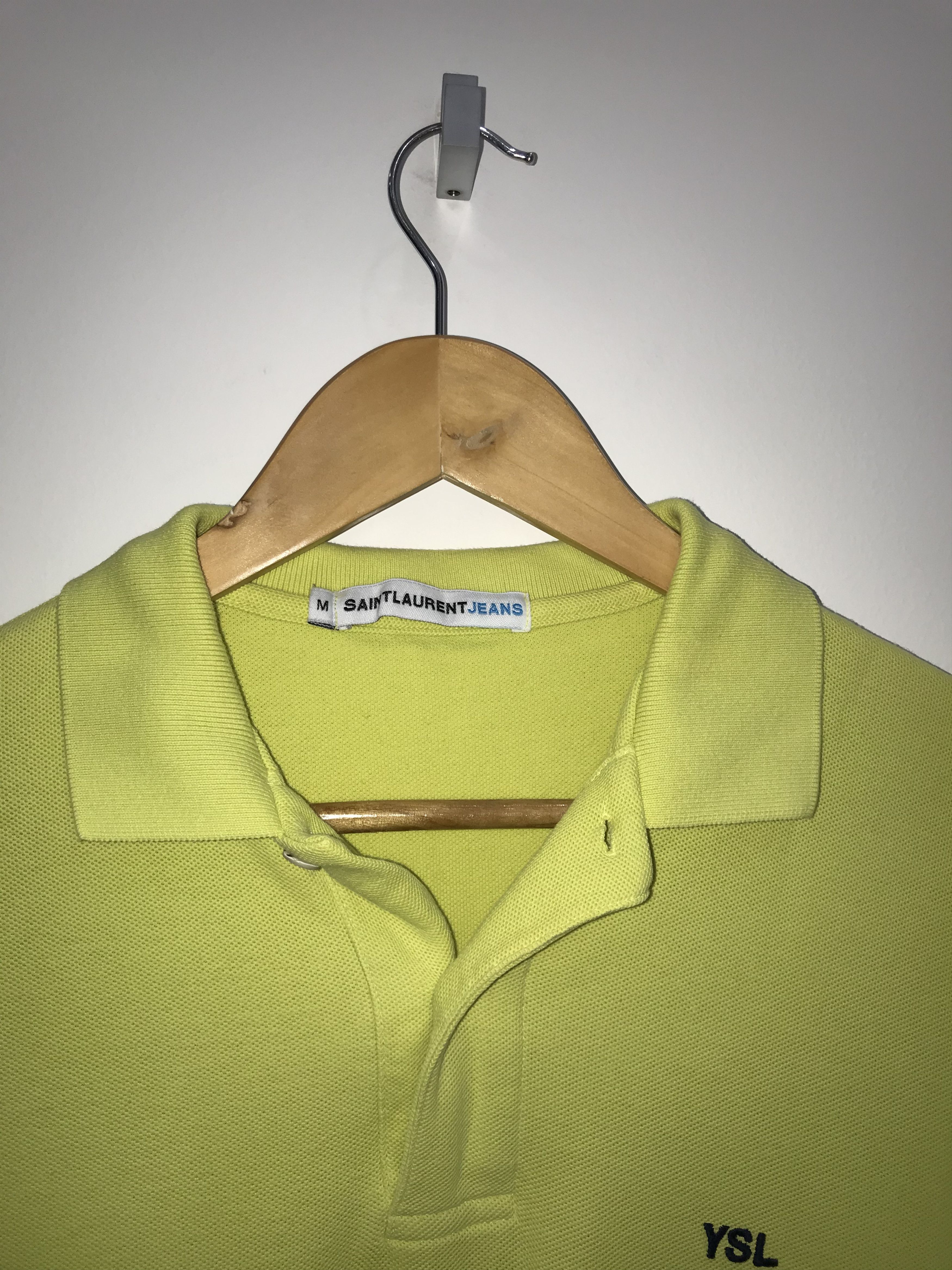 Yves Saint Laurent Saint Laurent Jeans Yellow Polo Tee Logo Size US M / EU 48-50 / 2 - 2 Thumbnail