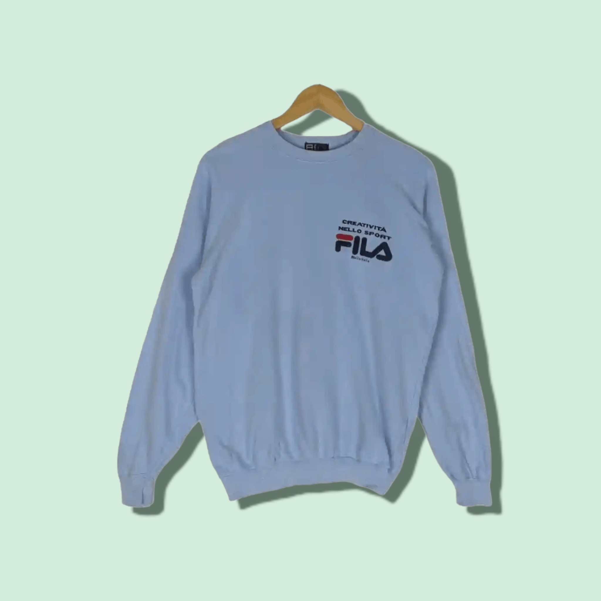 image of Vintage 90's Fila X Bjorn Borg Sportswear Jumper Sweatshirt in Blue, Men's (Size Medium)