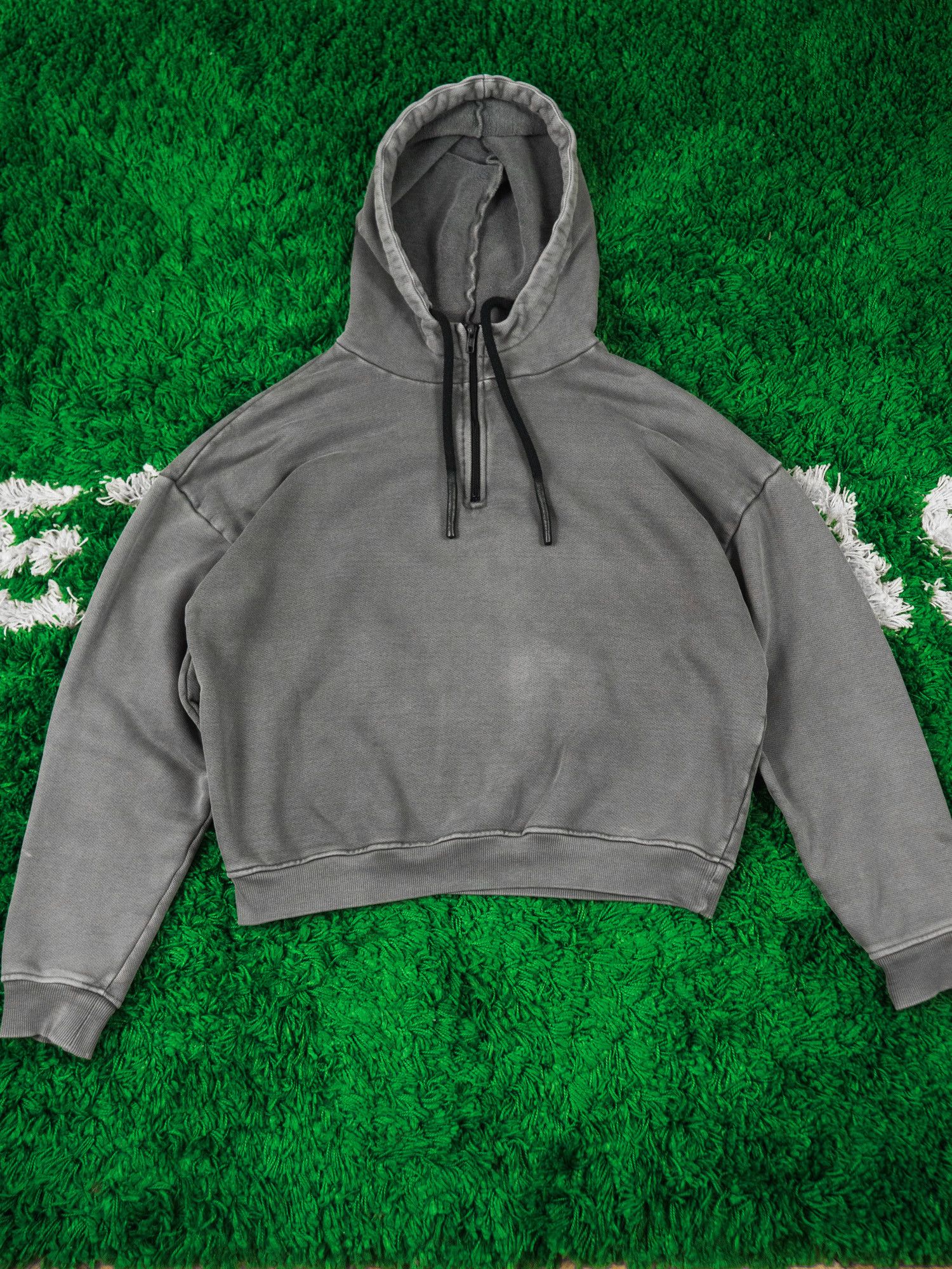 image of Yeezy Season Yeezy Seaosn 1 Half Zip Hoody Basic Hoodie Grey Adidas, Men's (Size Small)