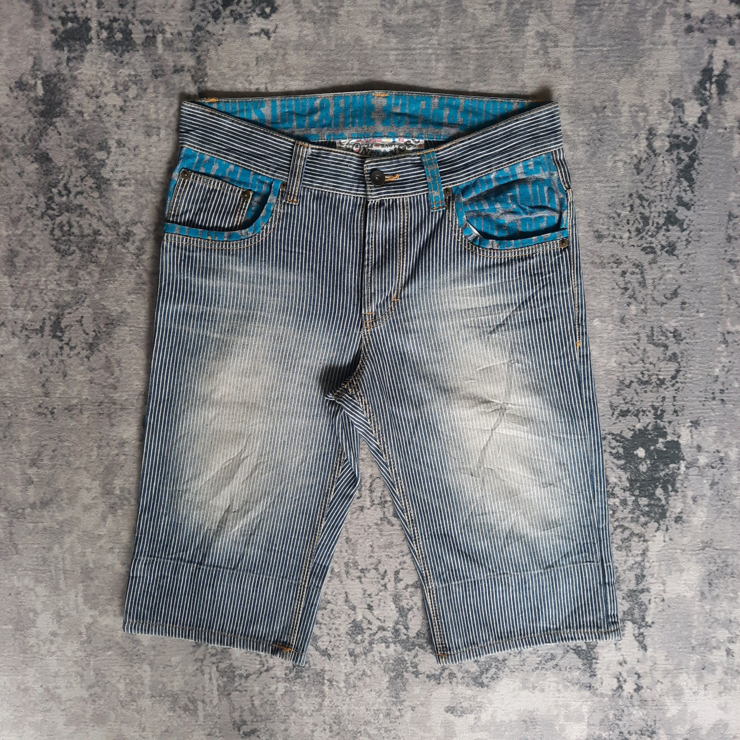 Japanese Brand 🔥clone devgru funky design hickory stripes short pants Size US 32 / EU 48 - 2 Thumbnail