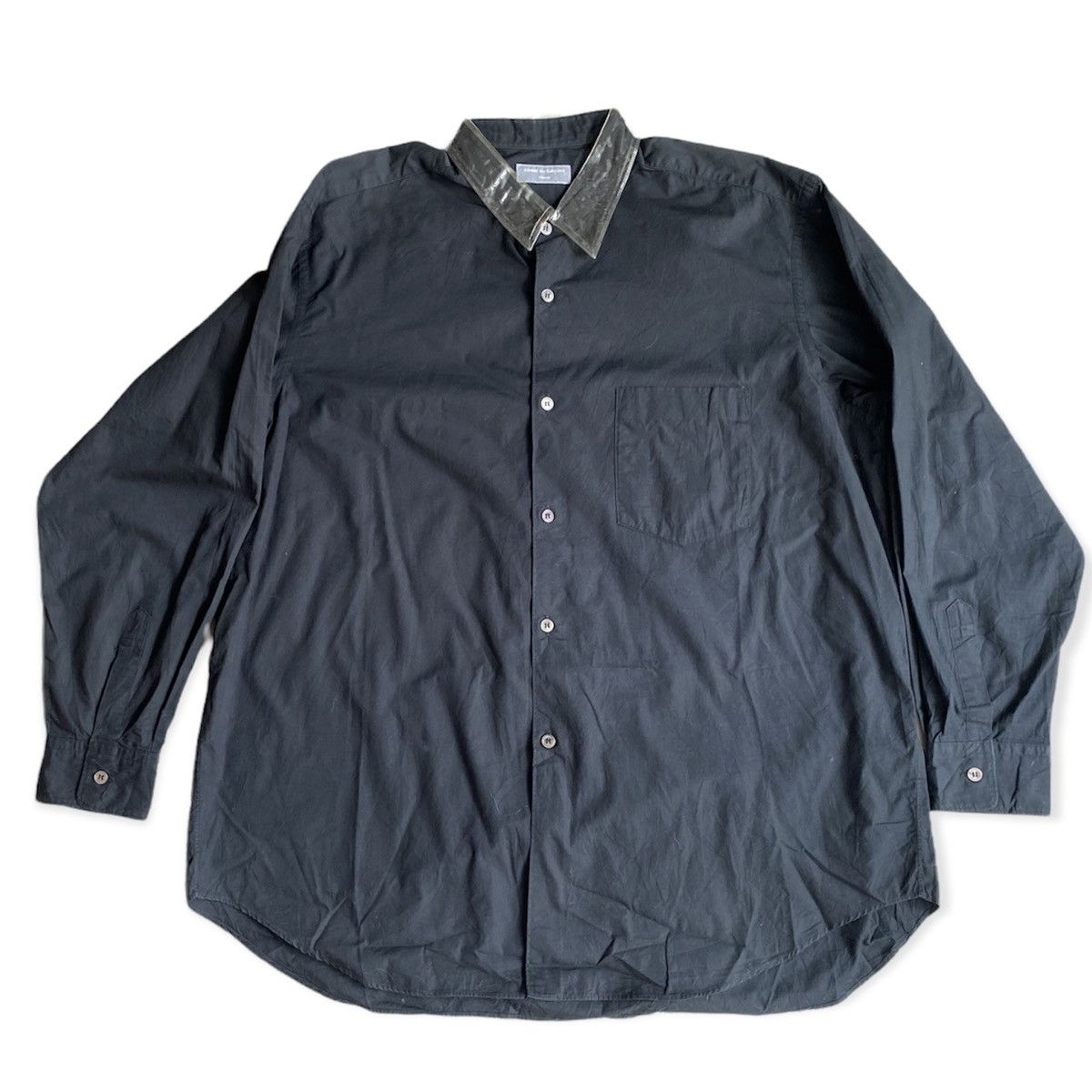 Comme des Garcons Vintage 1996 Clear Vinyl Collar Oversize Shirt Size US M / EU 48-50 / 2 - 2 Thumbnail