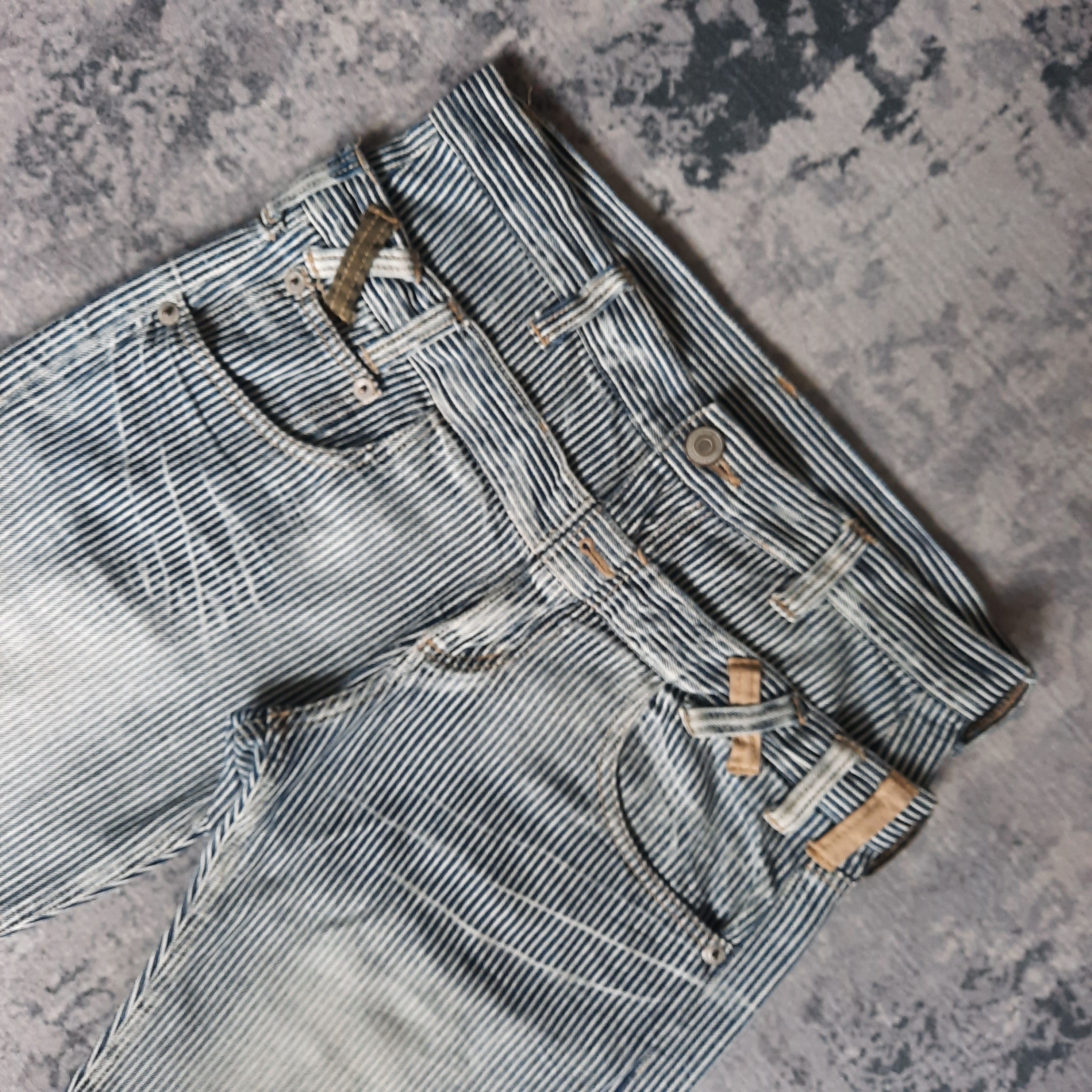 Japanese Brand 🔥Double waist hickory stripes short pants Size US 32 / EU 48 - 3 Thumbnail