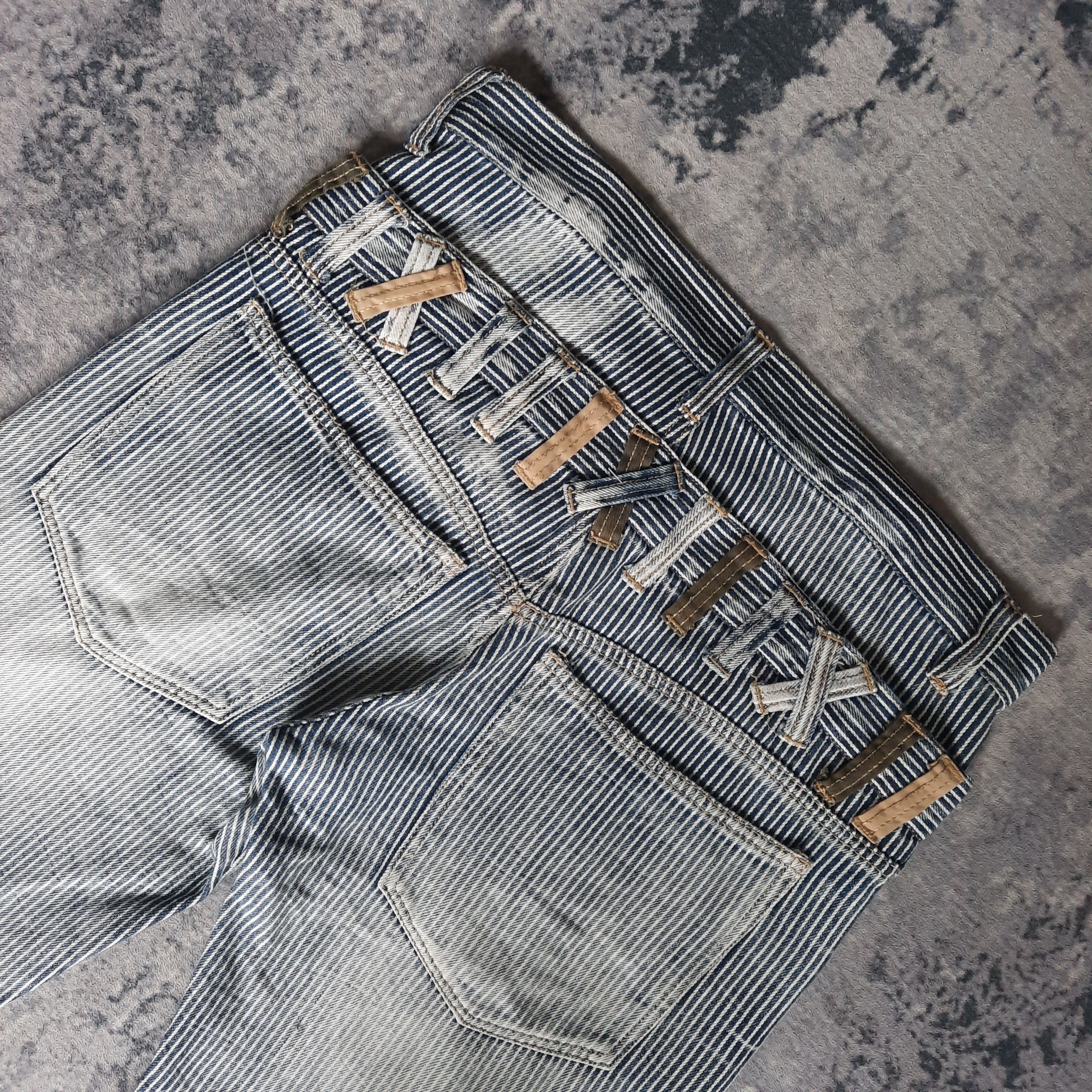Japanese Brand 🔥Double waist hickory stripes short pants Size US 32 / EU 48 - 4 Thumbnail