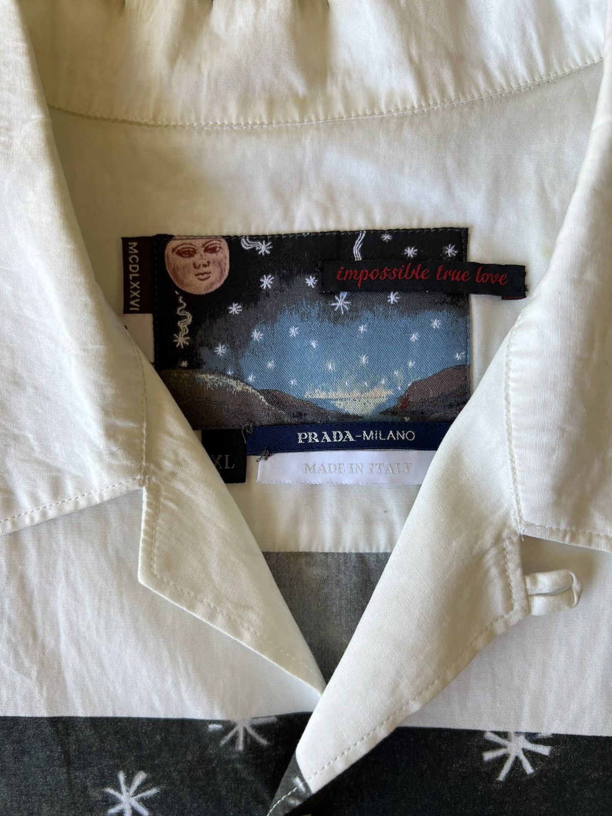 Prada Prada AW16 Impossible True Love Printed Cotton Loop Collar Size US XL / EU 56 / 4 - 5 Thumbnail