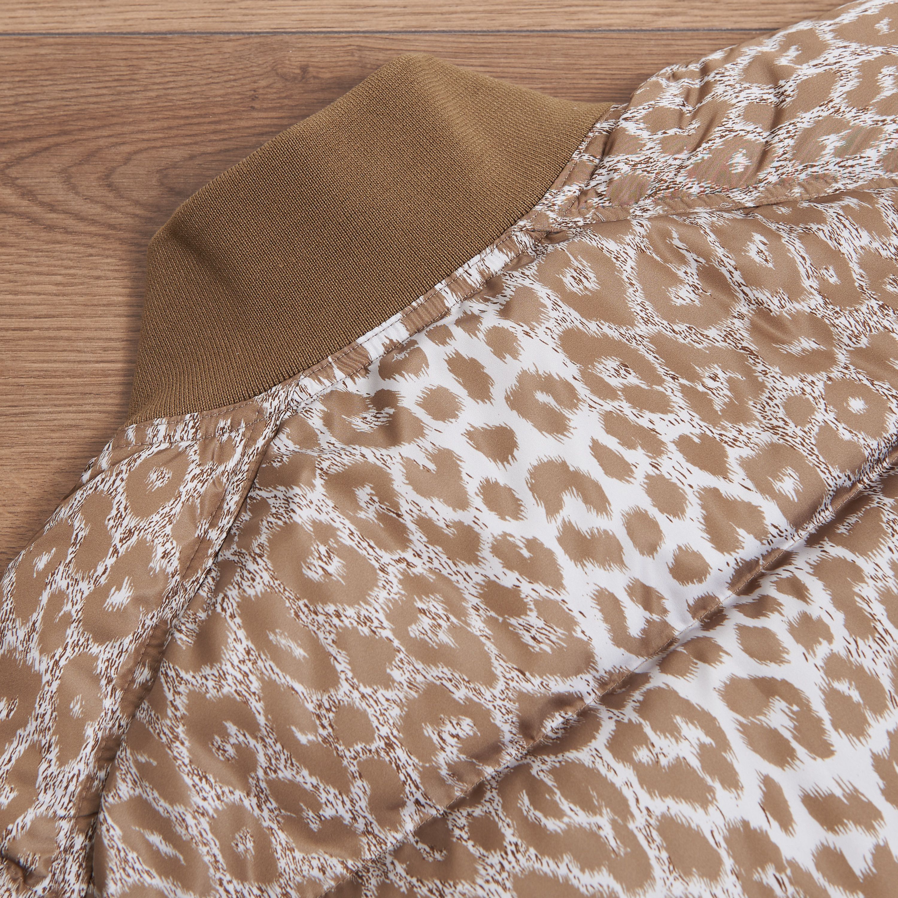 Goose Down Jacket In Leopard Print Technical Polyamide