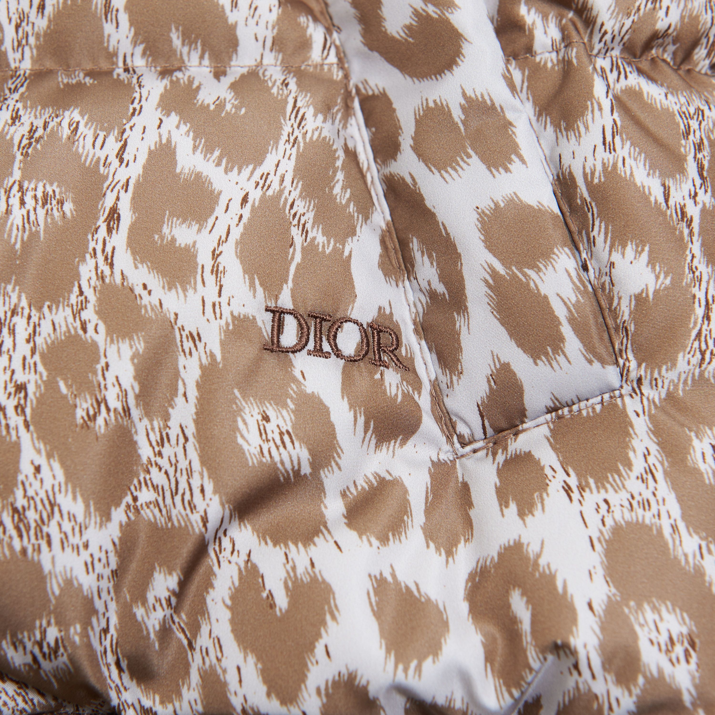Goose Down Jacket In Leopard Print Technical Polyamide
