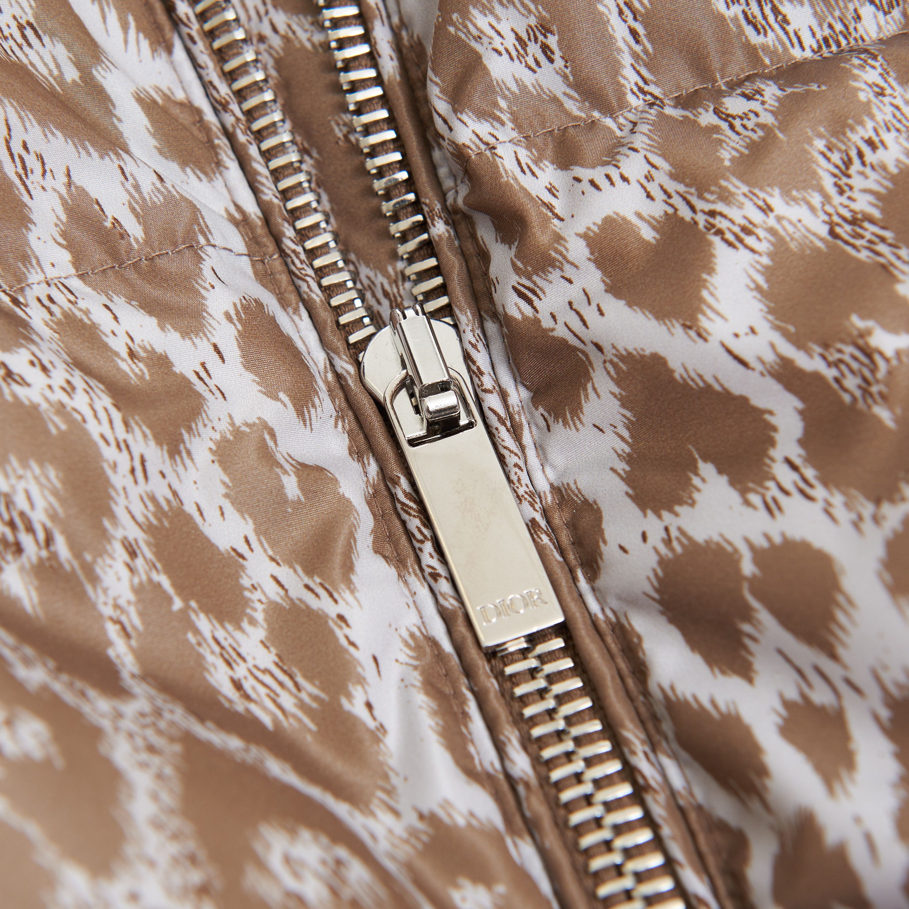 Goose Down Jacket In Leopard Print Technical Polyamide