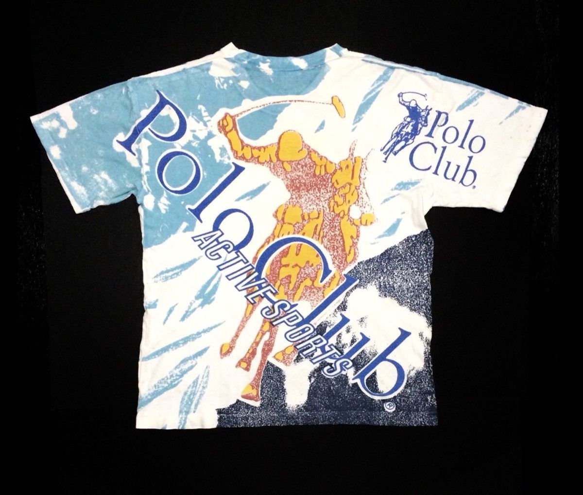 Vintage Vintage 90’s All Over Print Polo Club Single Stitch Tshirt Size US L / EU 52-54 / 3 - 7 Thumbnail