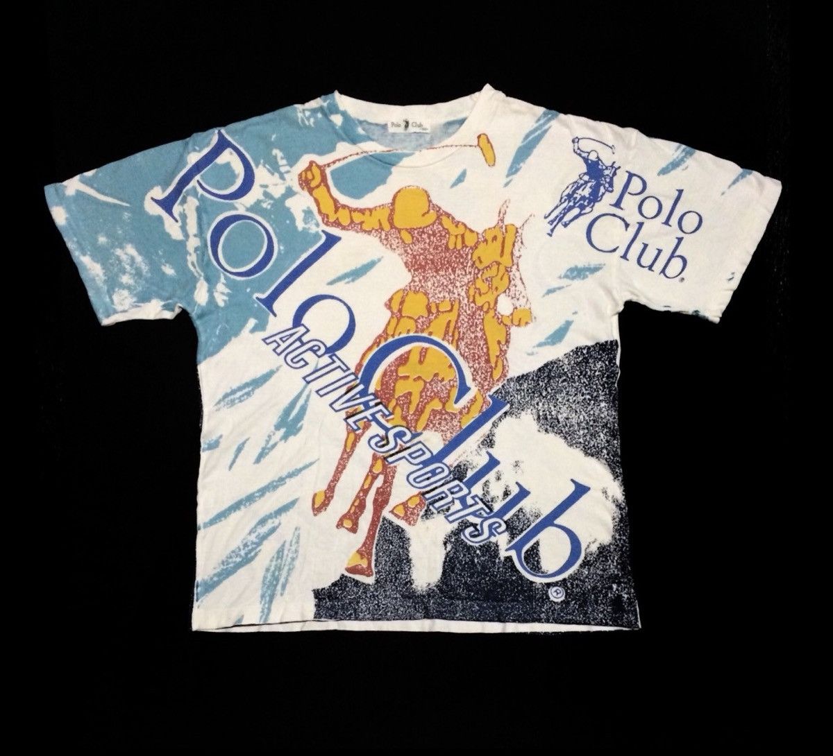Vintage Vintage 90’s All Over Print Polo Club Single Stitch Tshirt Size US L / EU 52-54 / 3 - 1 Thumbnail