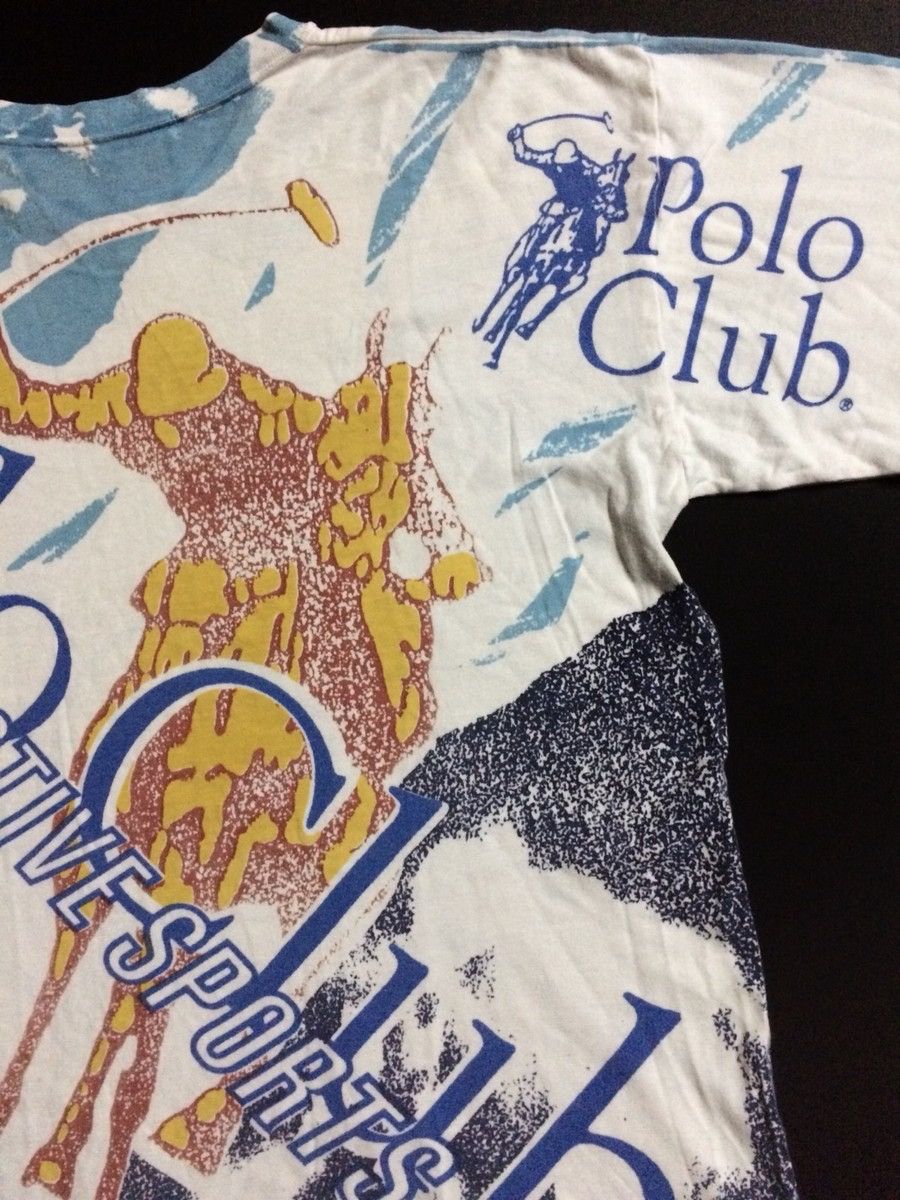 Vintage Vintage 90’s All Over Print Polo Club Single Stitch Tshirt Size US L / EU 52-54 / 3 - 8 Thumbnail
