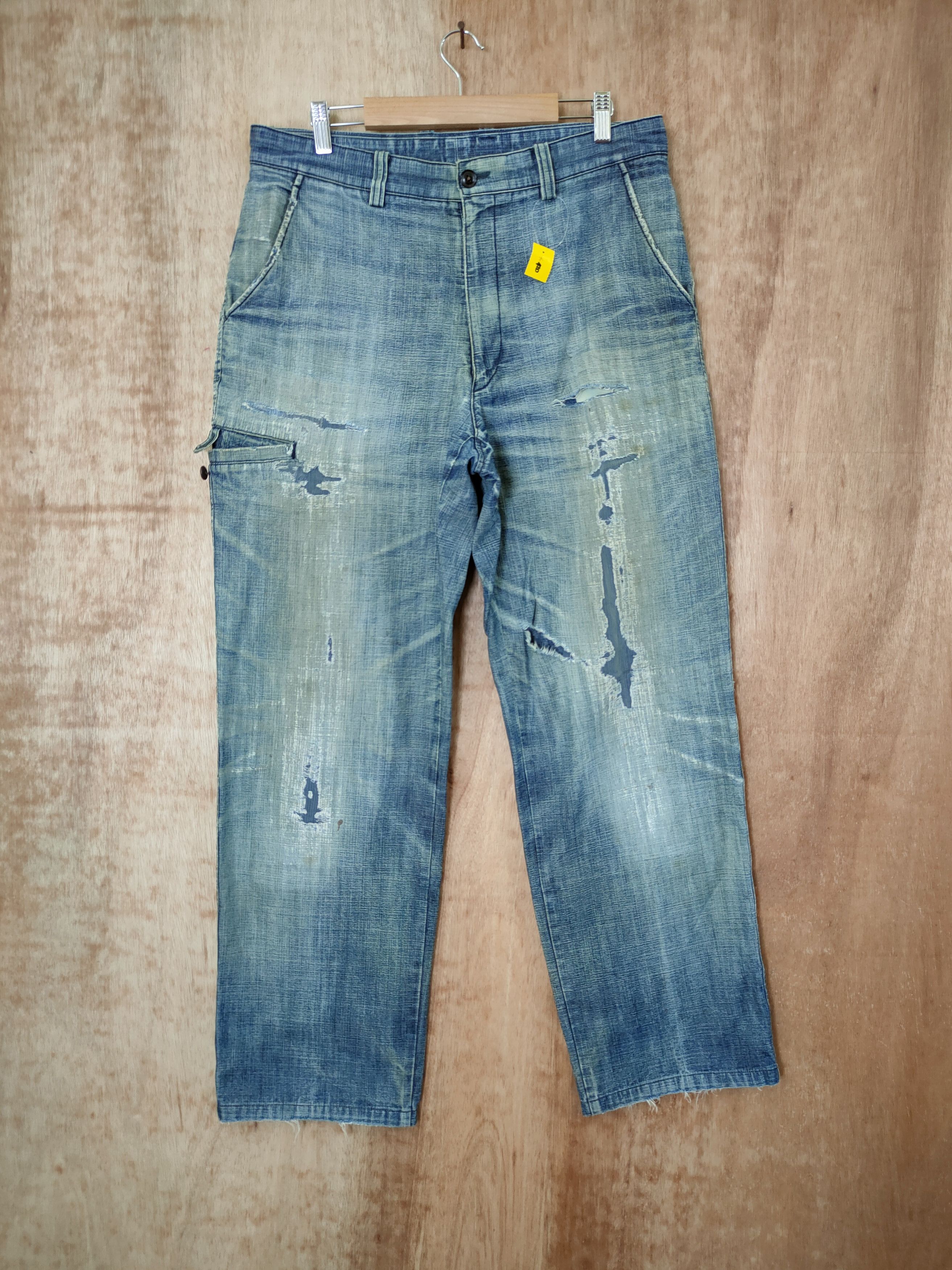 Japanese Brand DLL kizuki Kazutaka kato distressed denim vtg japan #46-420 Size US 34 / EU 50 - 1 Thumbnail