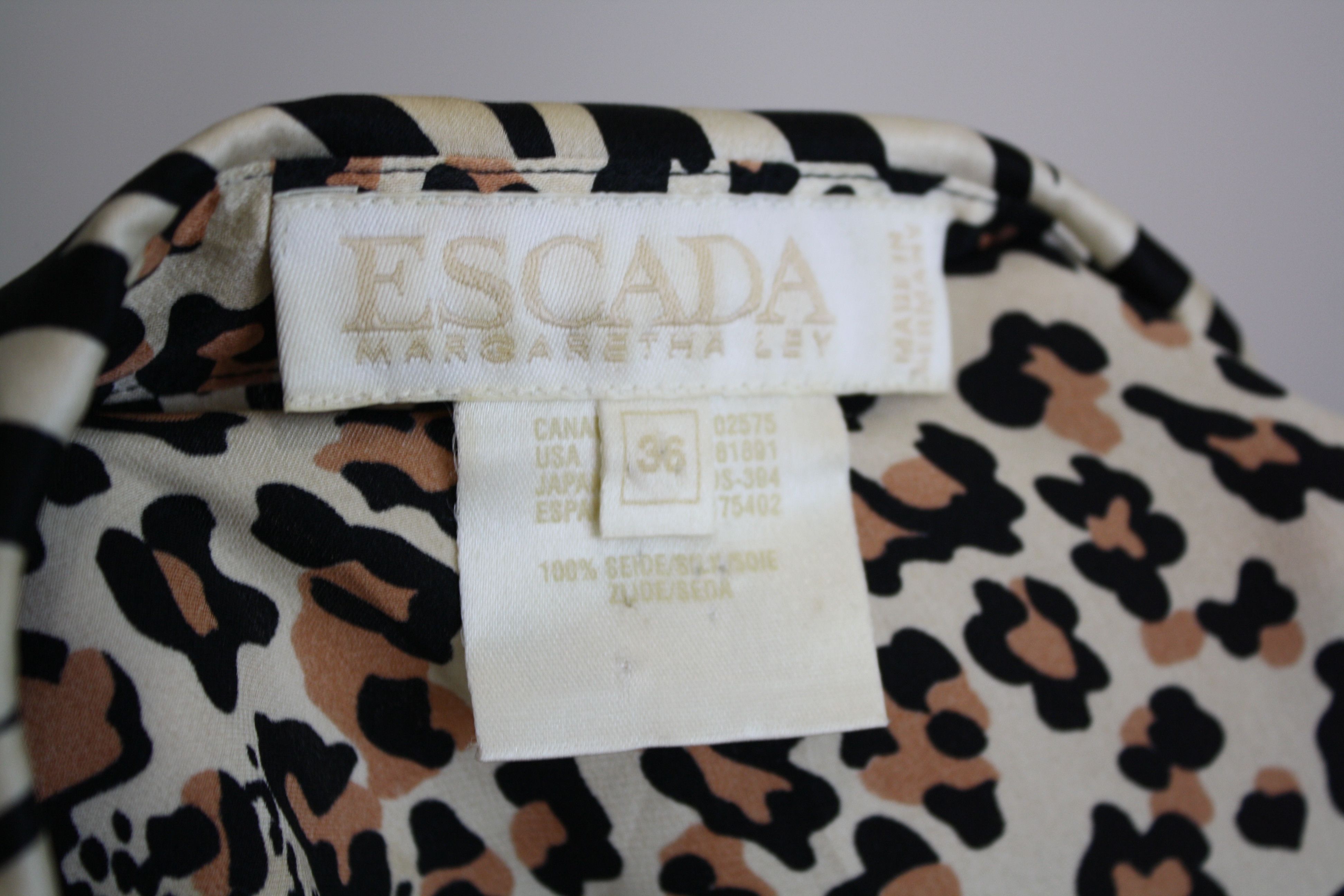 Escada Vintage Escada Silk Blazer Shirt Leopard Size XS / US 0-2 / IT 36-38 - 11 Thumbnail