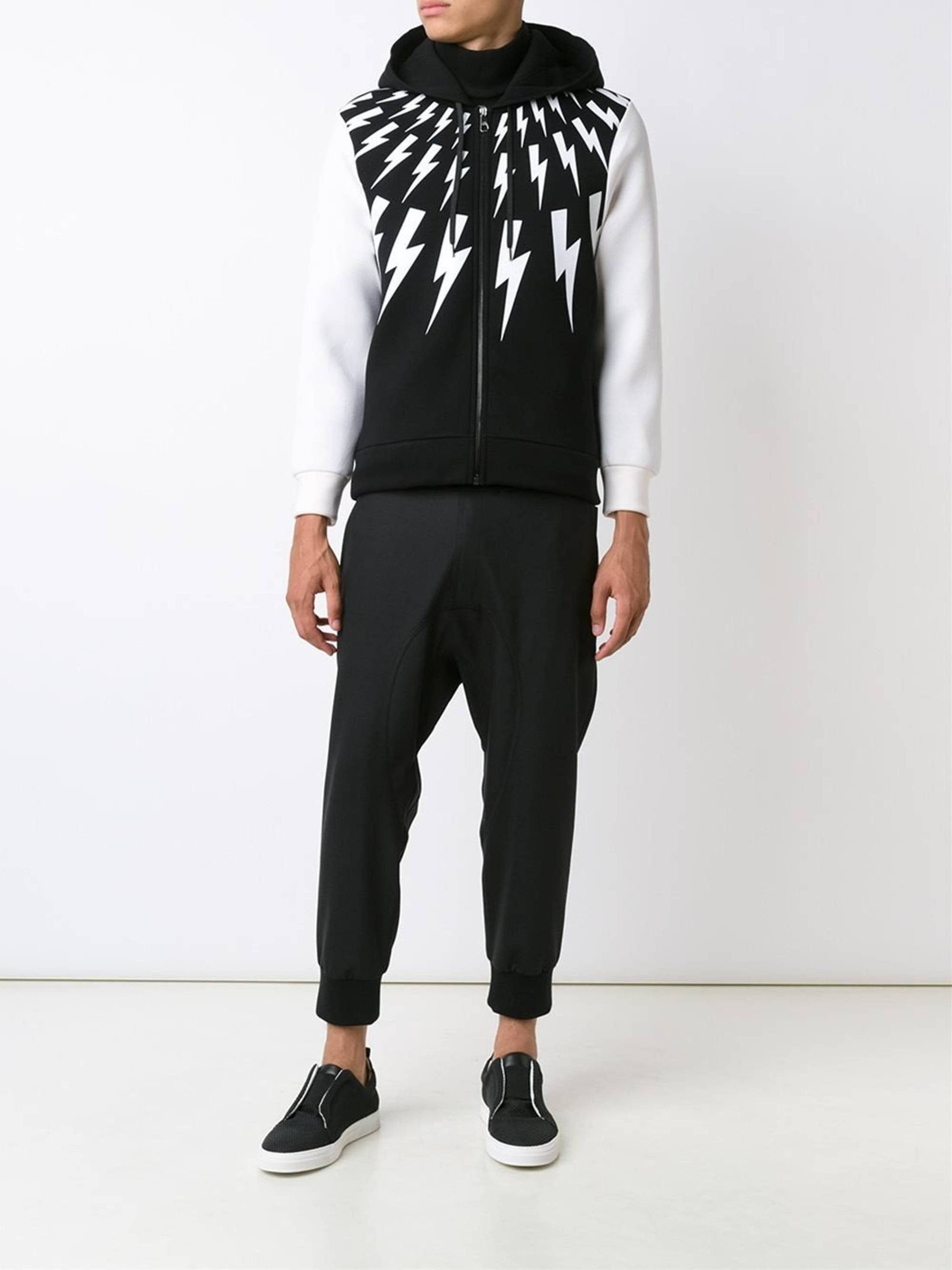 Neil Barrett Oversized Lightning bolt-print hoodie Size US XXS / EU 40 - 3 Thumbnail