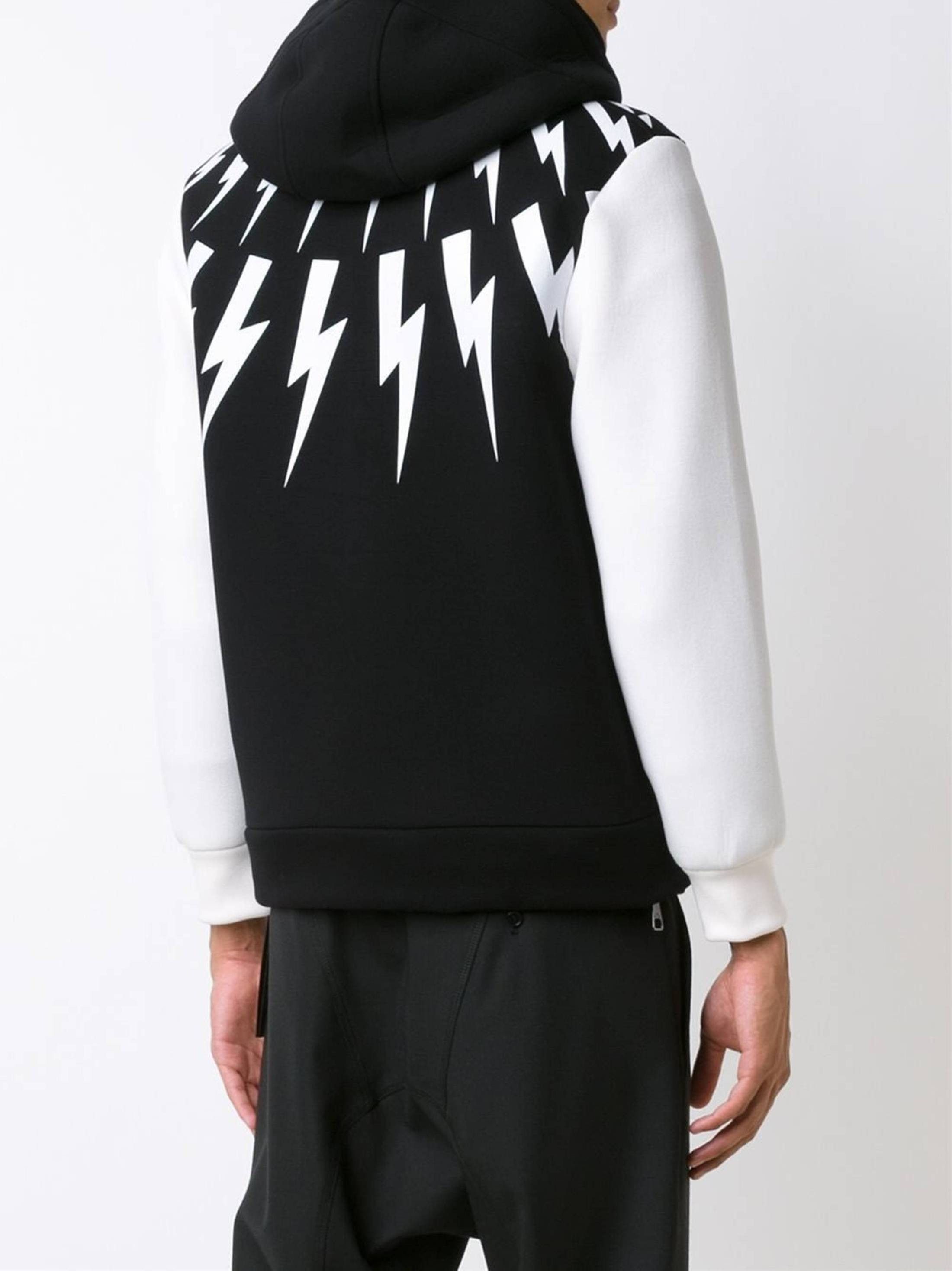 Neil Barrett Oversized Lightning bolt-print hoodie Size US XXS / EU 40 - 4 Thumbnail