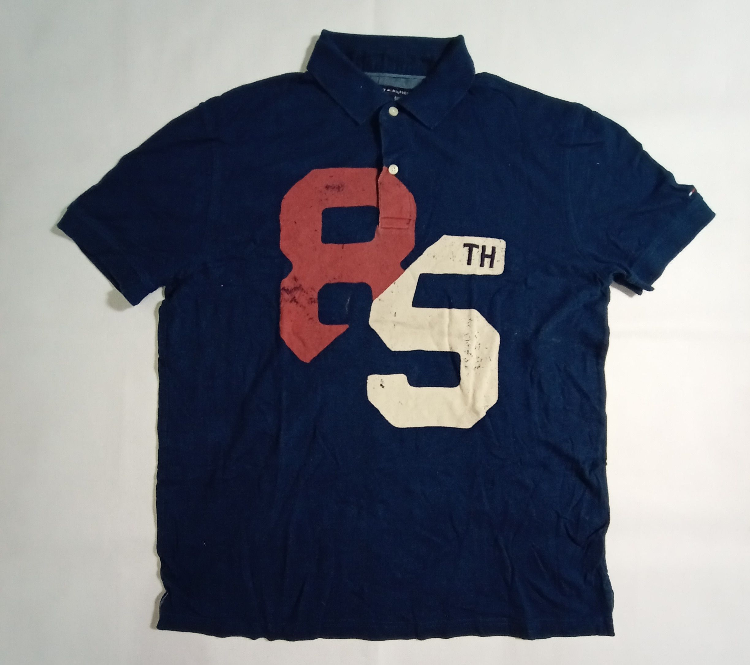 Tommy Hilfiger Vintage 90s Tommy Hilfiger 85th Logo Shirt Size US L / EU 52-54 / 3 - 1 Thumbnail