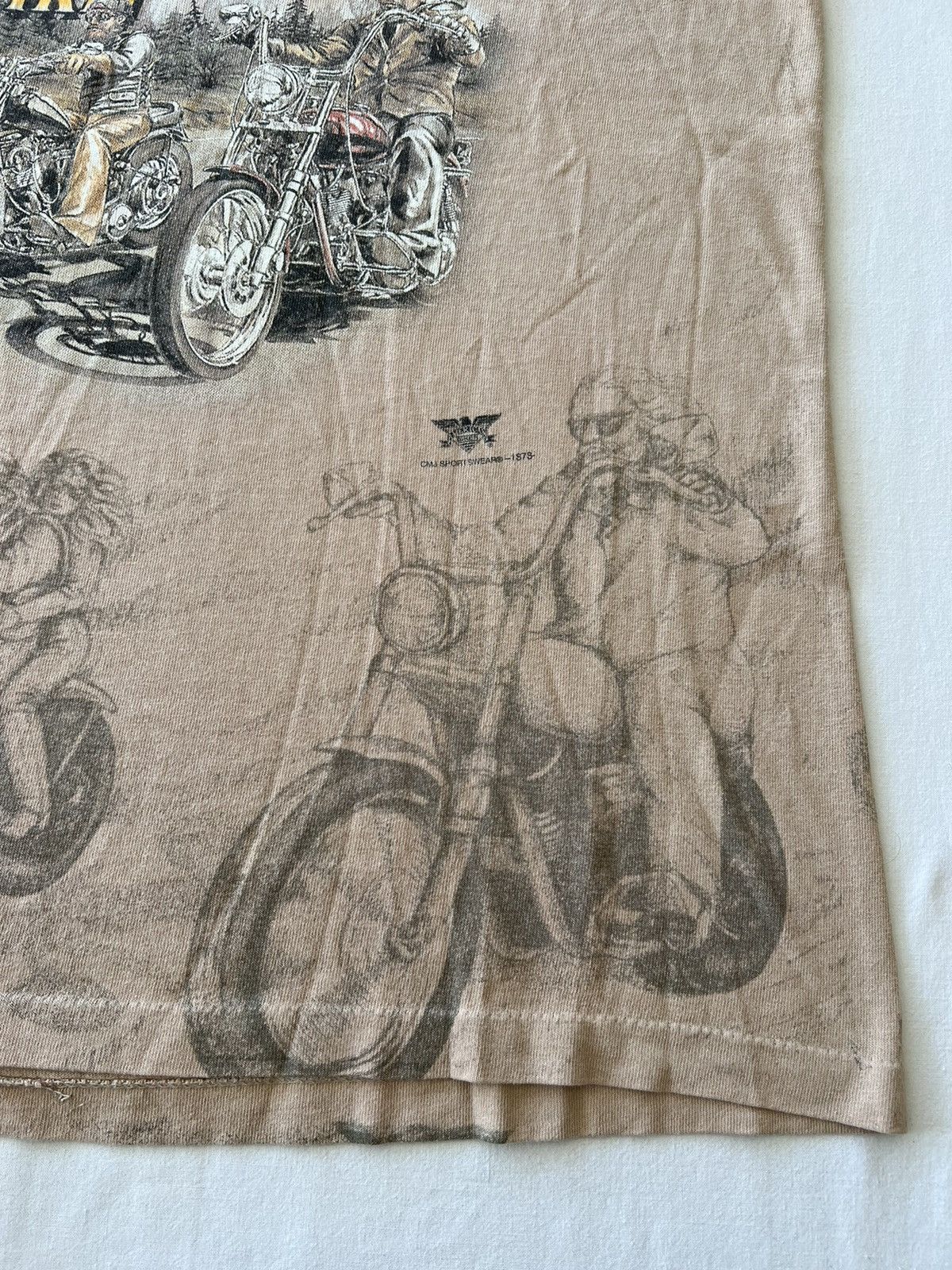 Band Tees Vintage 90s Harley Davidson American Biker Over Print Tee Size US XL / EU 56 / 4 - 9 Thumbnail