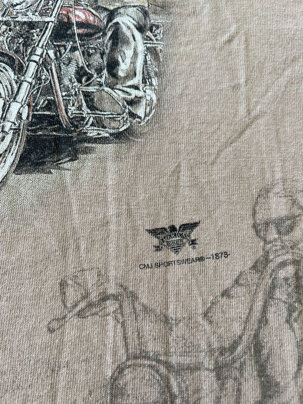 Band Tees Vintage 90s Harley Davidson American Biker Over Print Tee Size US XL / EU 56 / 4 - 6 Thumbnail