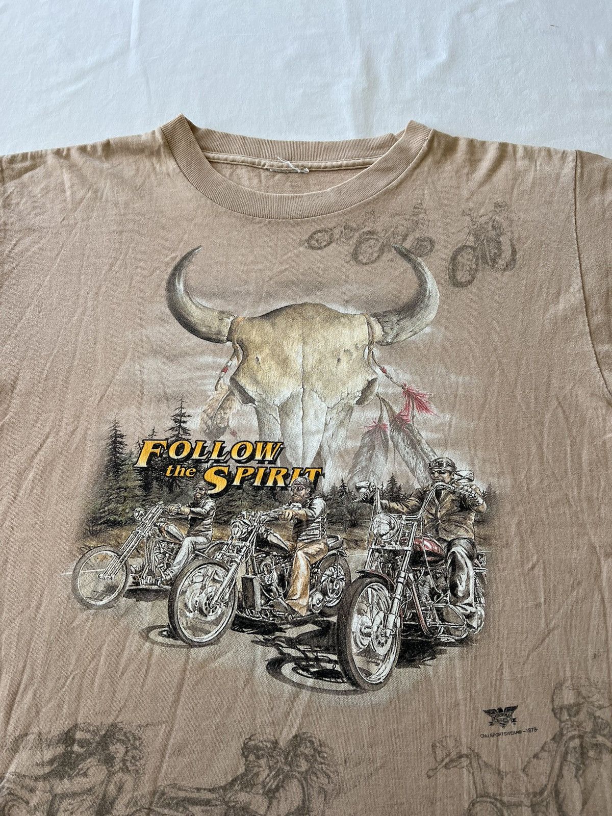 Band Tees Vintage 90s Harley Davidson American Biker Over Print Tee Size US XL / EU 56 / 4 - 4 Thumbnail