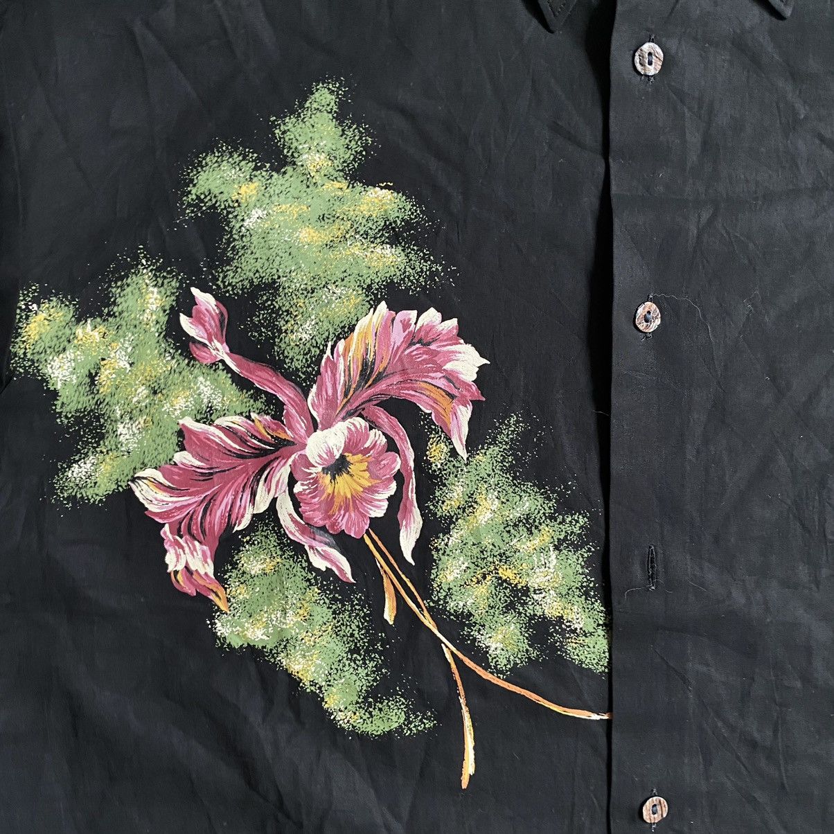 Jean Paul Gaultier JPG Flower Print Black Semi Translucent Shirt Size US M / EU 48-50 / 2 - 4 Thumbnail