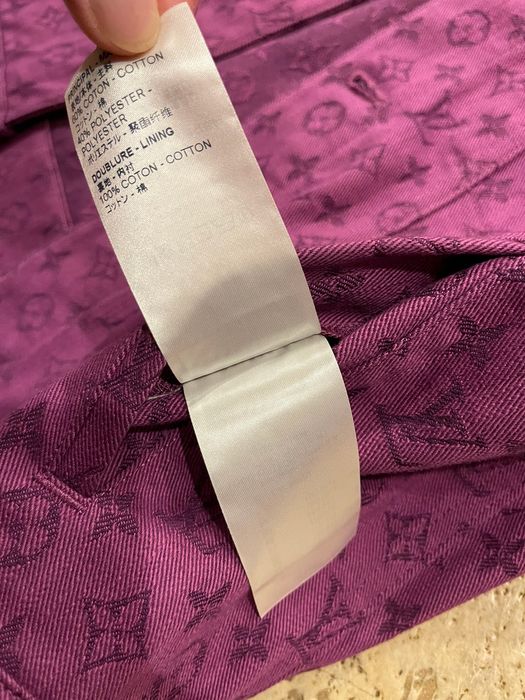 Louis Vuitton Purple Monogram Denim Button Up Jacket size 52 at