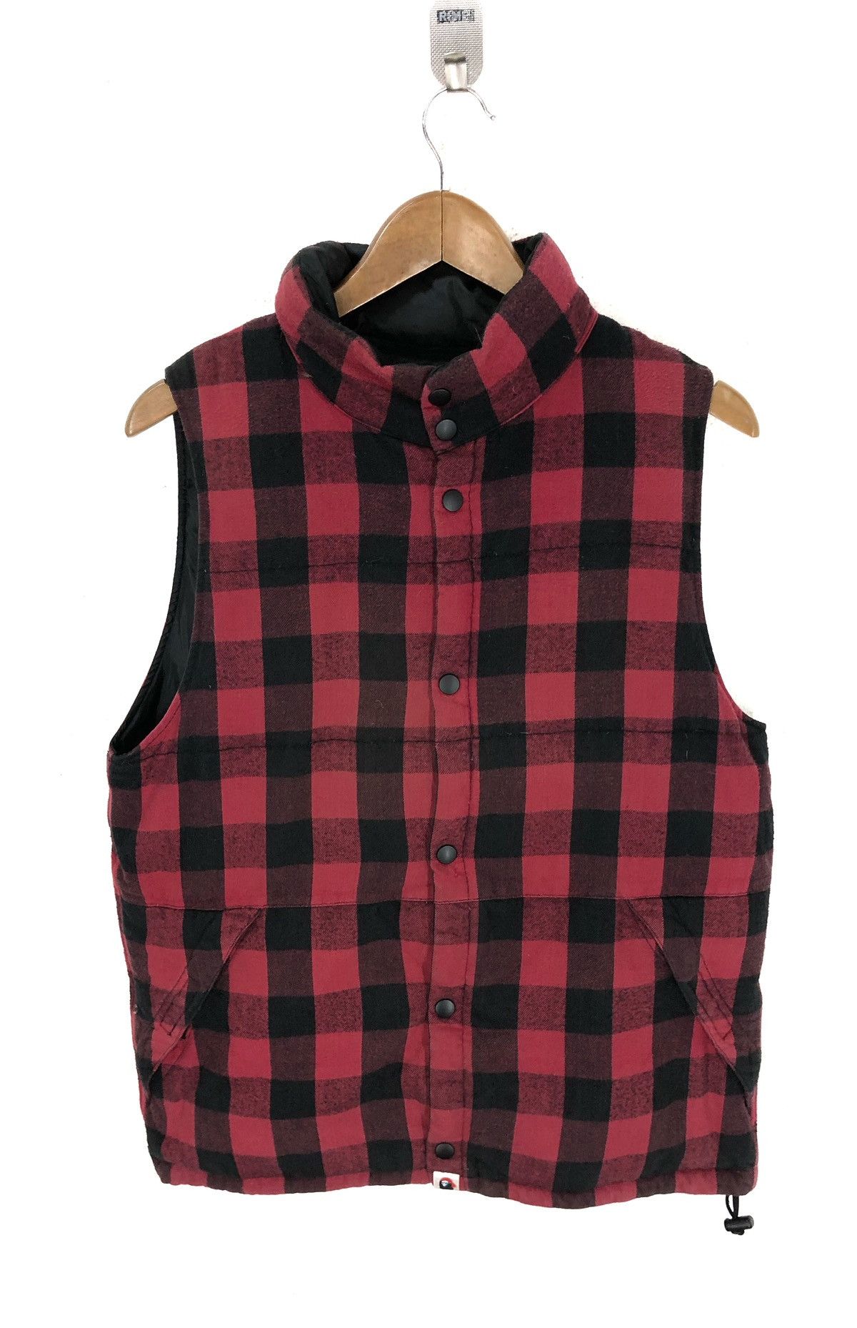 Bape A bathing ape Plaid Bape Vest jacket cw21 | Grailed