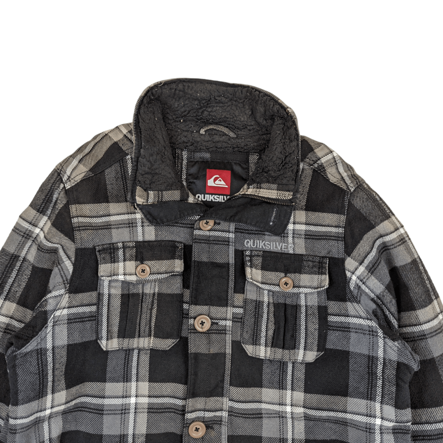 Quiksilver Vintage 90's QUIKSILVER Check Winter Jacket Flannel Style Size US L / EU 52-54 / 3 - 5 Thumbnail