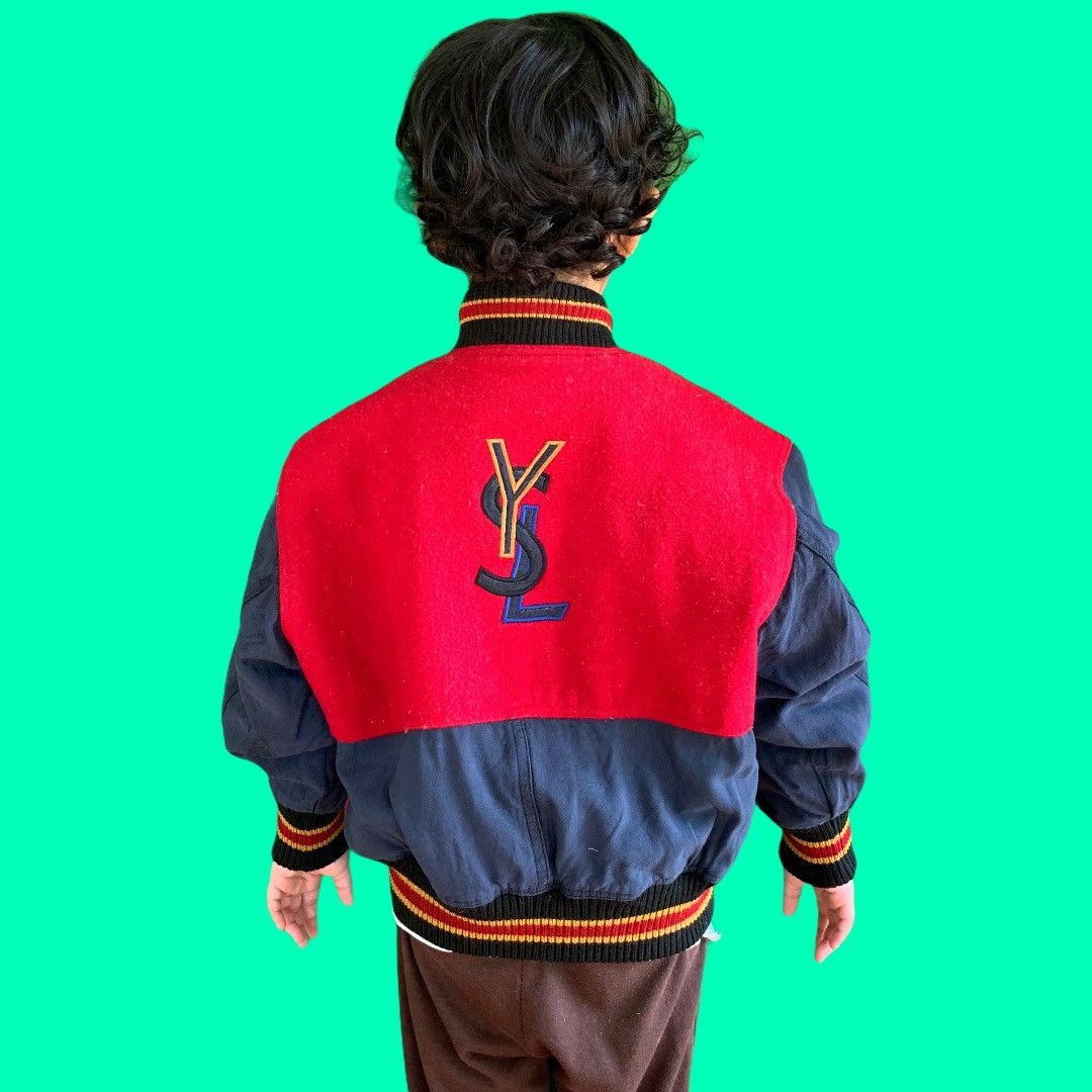Yves Saint Laurent Yves Saint Laurent Big Logo Varsity Jacket Kids Size US XXS / EU 40 - 3 Thumbnail