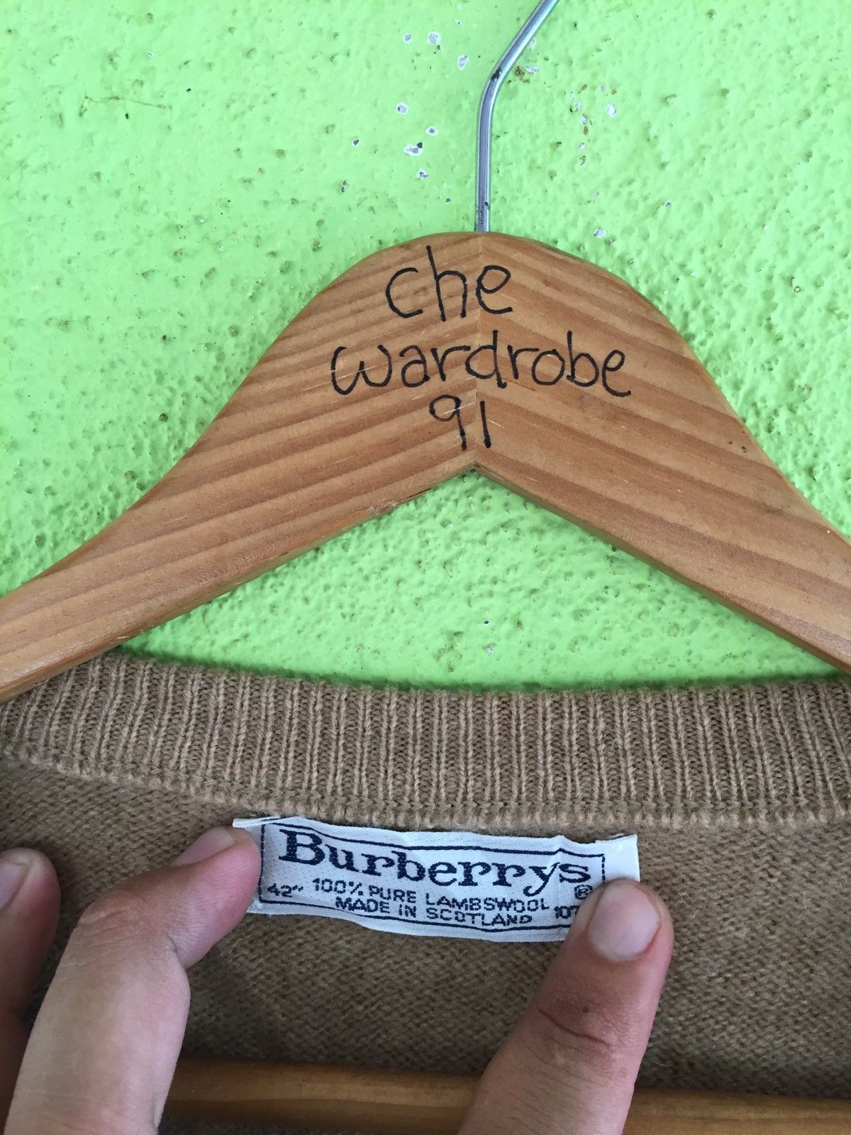 Burberry × Vintage Vintage Distressed Burberrys V-Neck Sweater Pure Lambswool Size US L / EU 52-54 / 3 - 6 Thumbnail