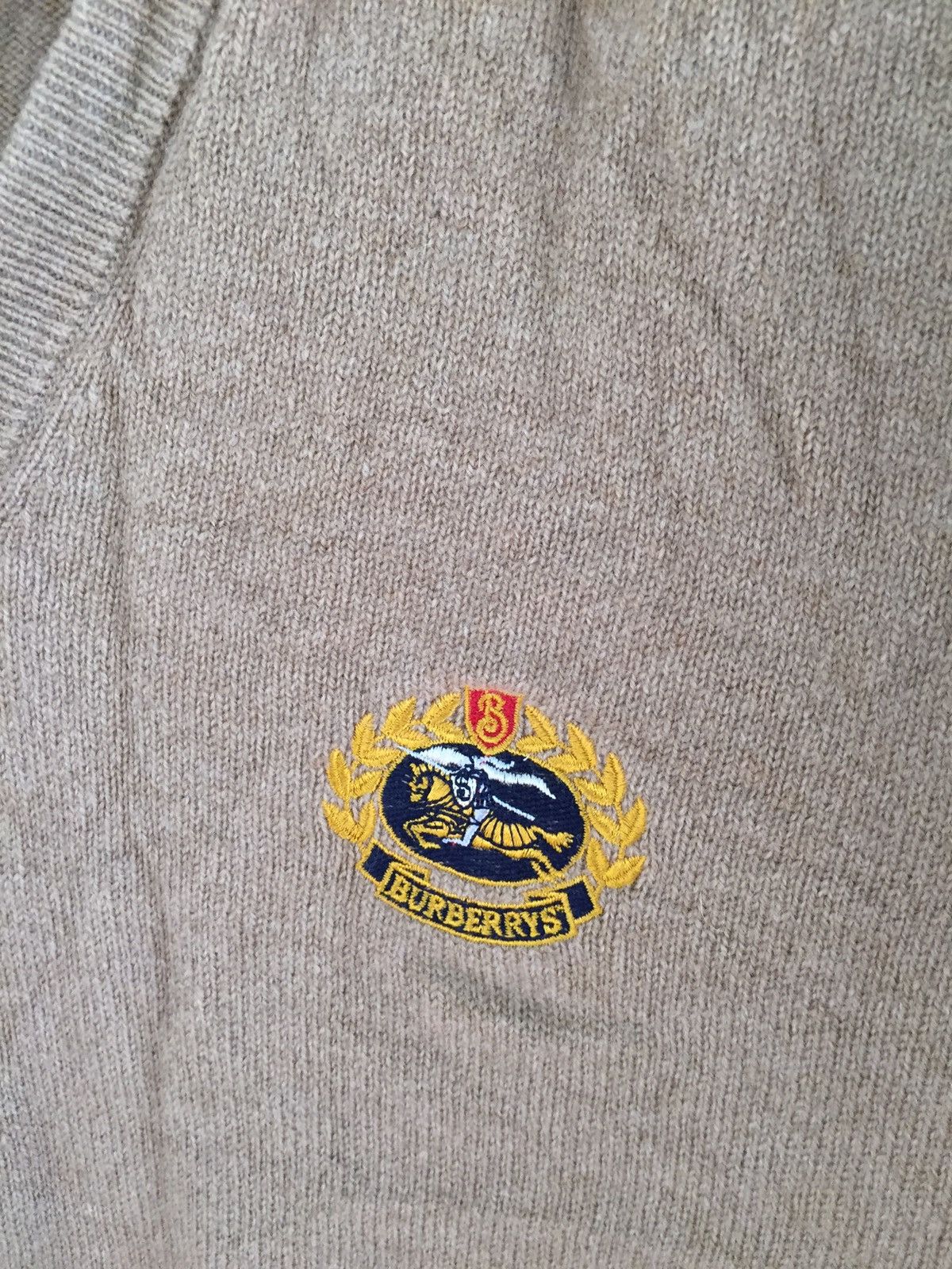 Burberry × Vintage Vintage Distressed Burberrys V-Neck Sweater Pure Lambswool Size US L / EU 52-54 / 3 - 5 Thumbnail