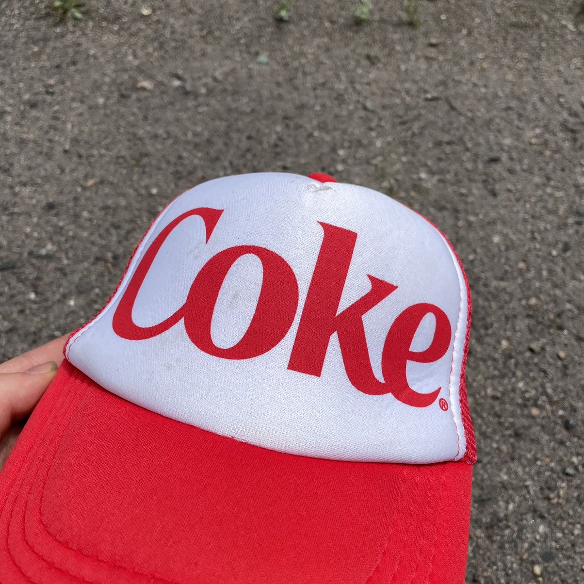 Vintage Vintage 80s Coke Trucker Cap Hat Red White Streetwear OS Size ONE SIZE - 2 Thumbnail
