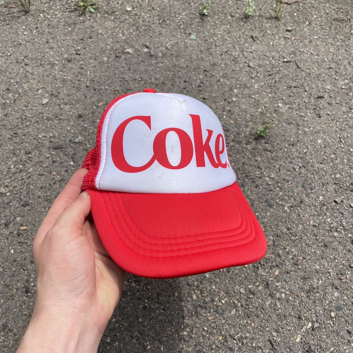 Vintage Vintage 80s Coke Trucker Cap Hat Red White Streetwear OS Size ONE SIZE - 3 Thumbnail