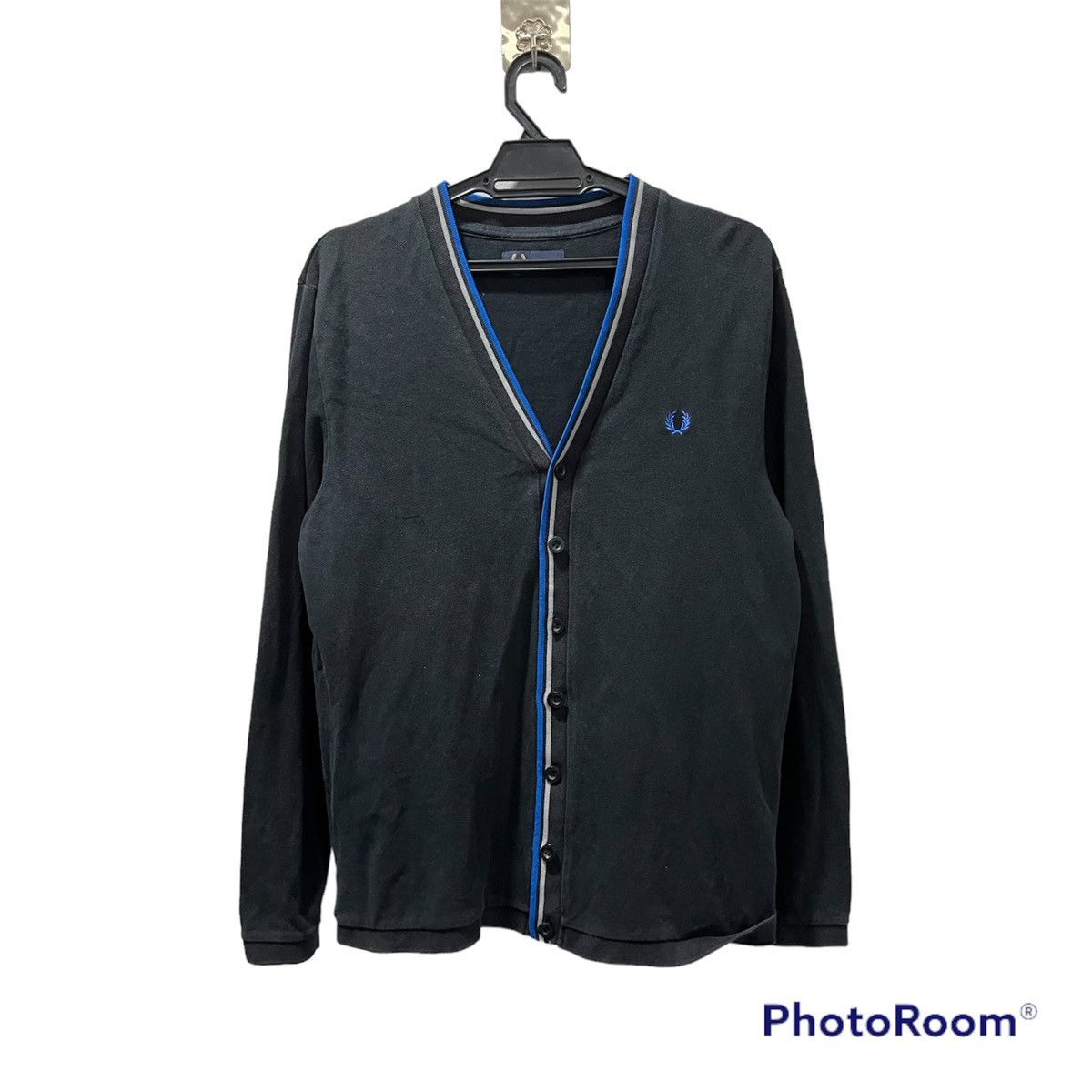 image of Fred Perry Fred Ferry Cardigan in Black, Men's (Size Medium)