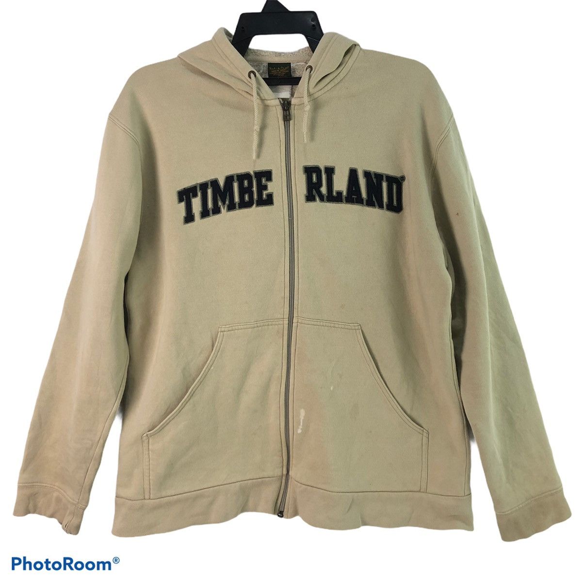 image of Timberland Hoodie Spell Out Sweatshirt in Cream, Men's (Size XL)