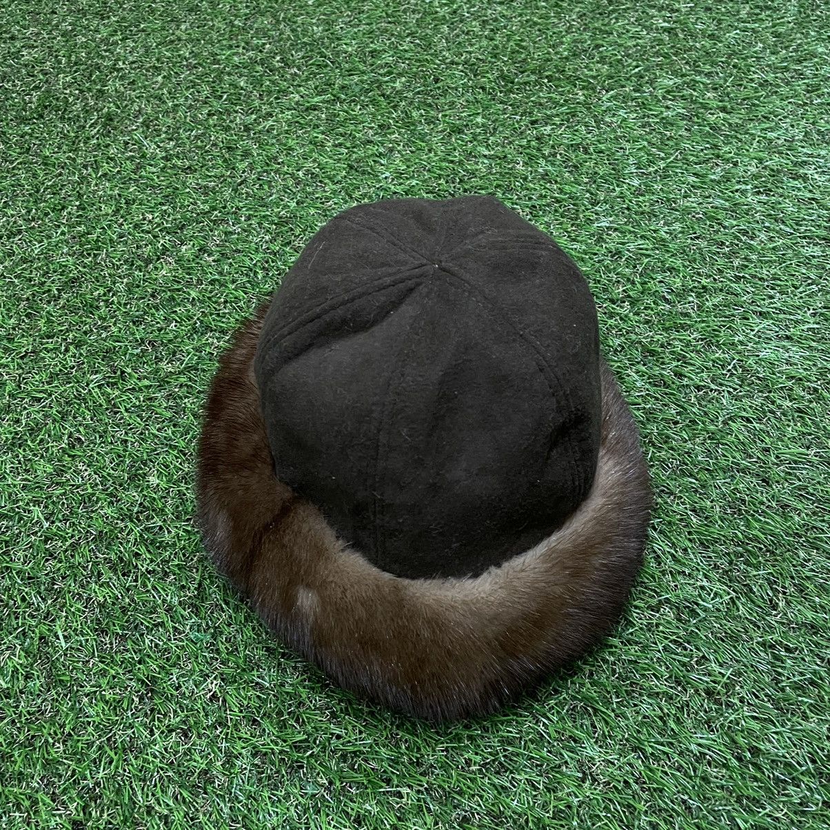 Vintage Vintage 90s Mohair Fuzzy Beanie Hat Brown Goth Cropped OS Size ONE SIZE - 3 Thumbnail