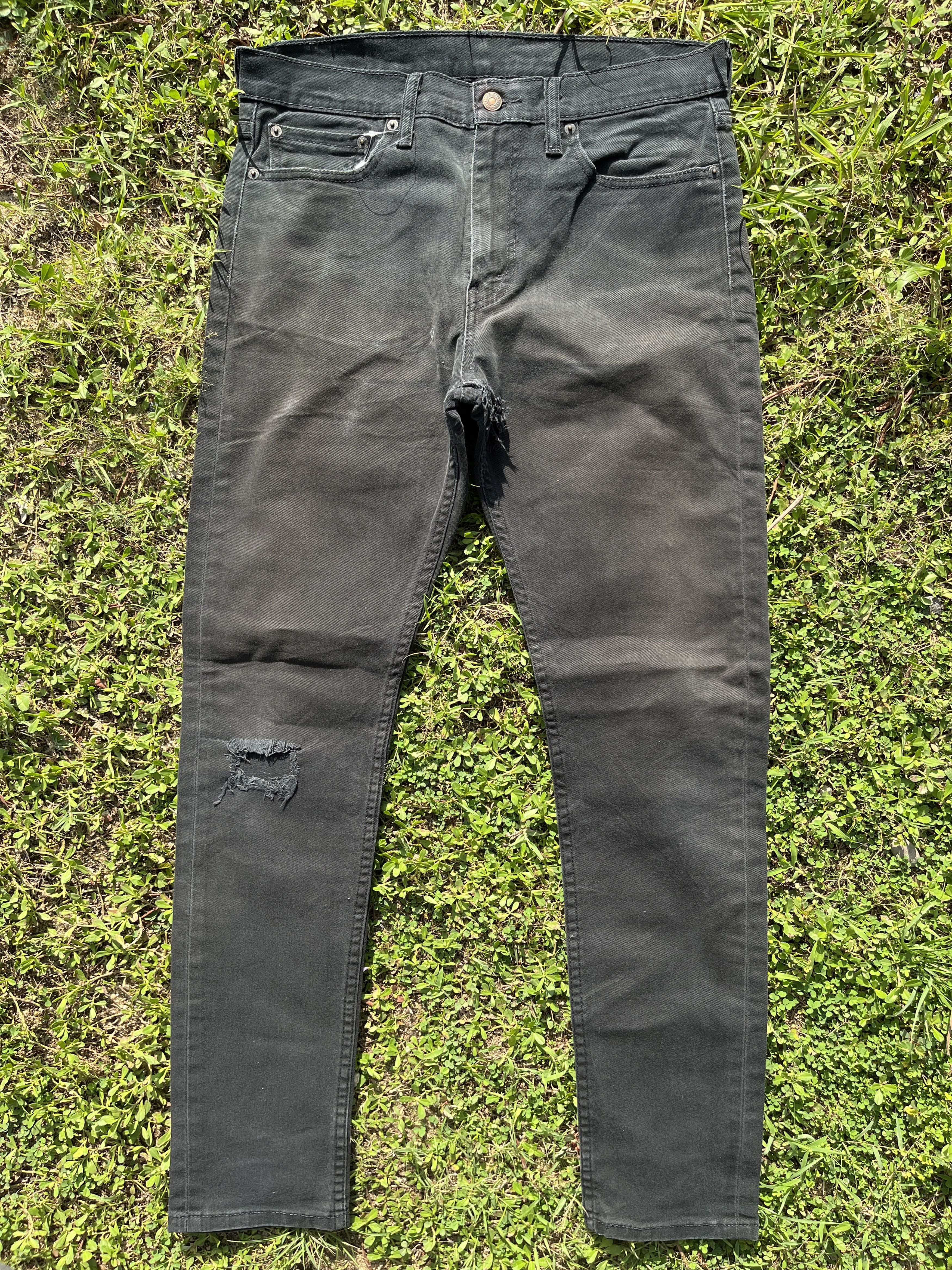 image of Distressed Denim x Levis Vintage Levis 510 Distressed Black Jeans - J049, Men's (Size 32)
