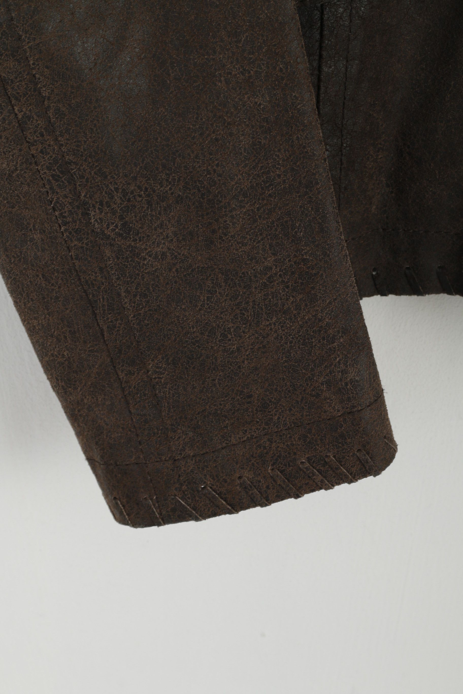 Vintage Intown Women 42 Blazer Leather Brown Buttoned 1458 Size L / US 10 / IT 46 - 6 Thumbnail
