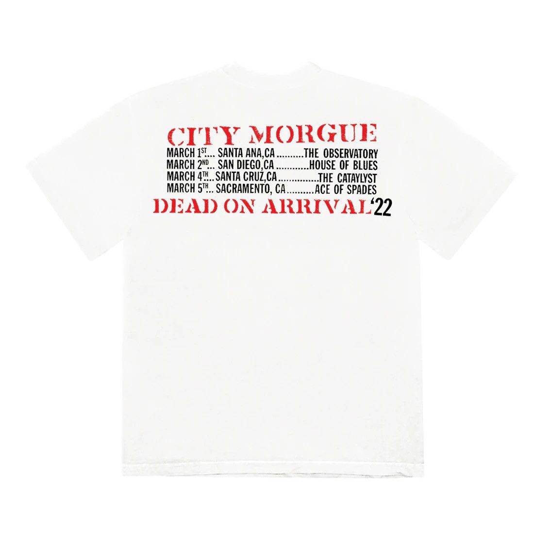 G59 Records × Gnarcotic × Missing Since Thursday CITY MORGUE DEAD ON ARRIVAL TOUR MISSILE TEE Size US S / EU 44-46 / 1 - 2 Thumbnail